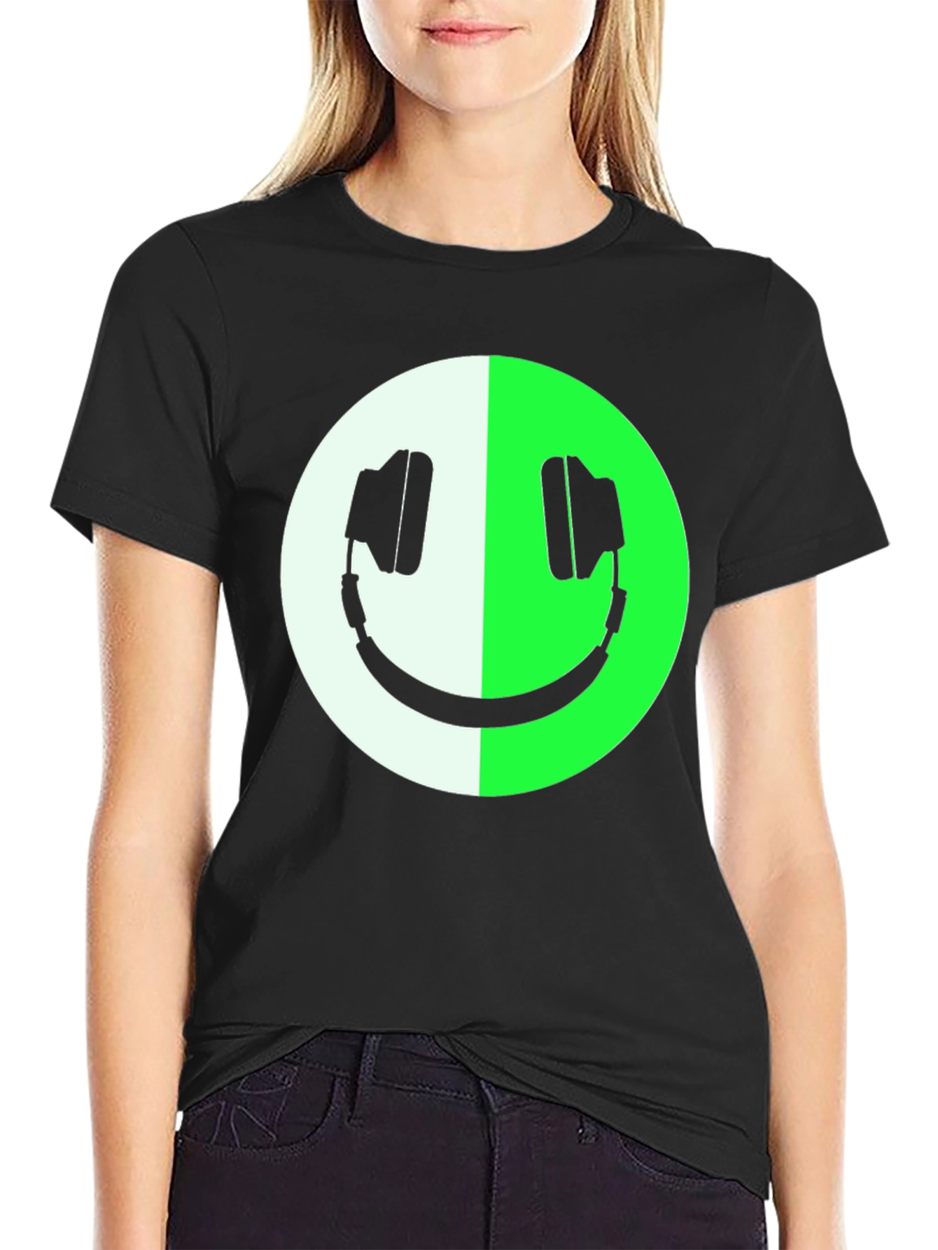 Smiley DJ Headphones Graphic Tee