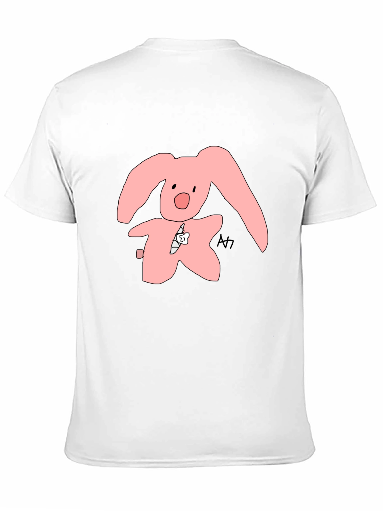 Pink Bunny Graphic Tee - Soft Cotton Blend