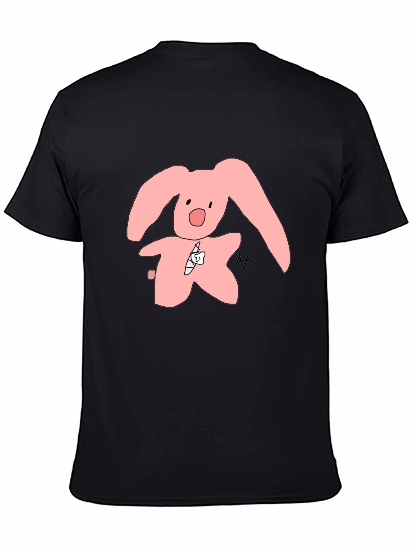 Pink Bunny Graphic Tee - Soft Cotton Blend
