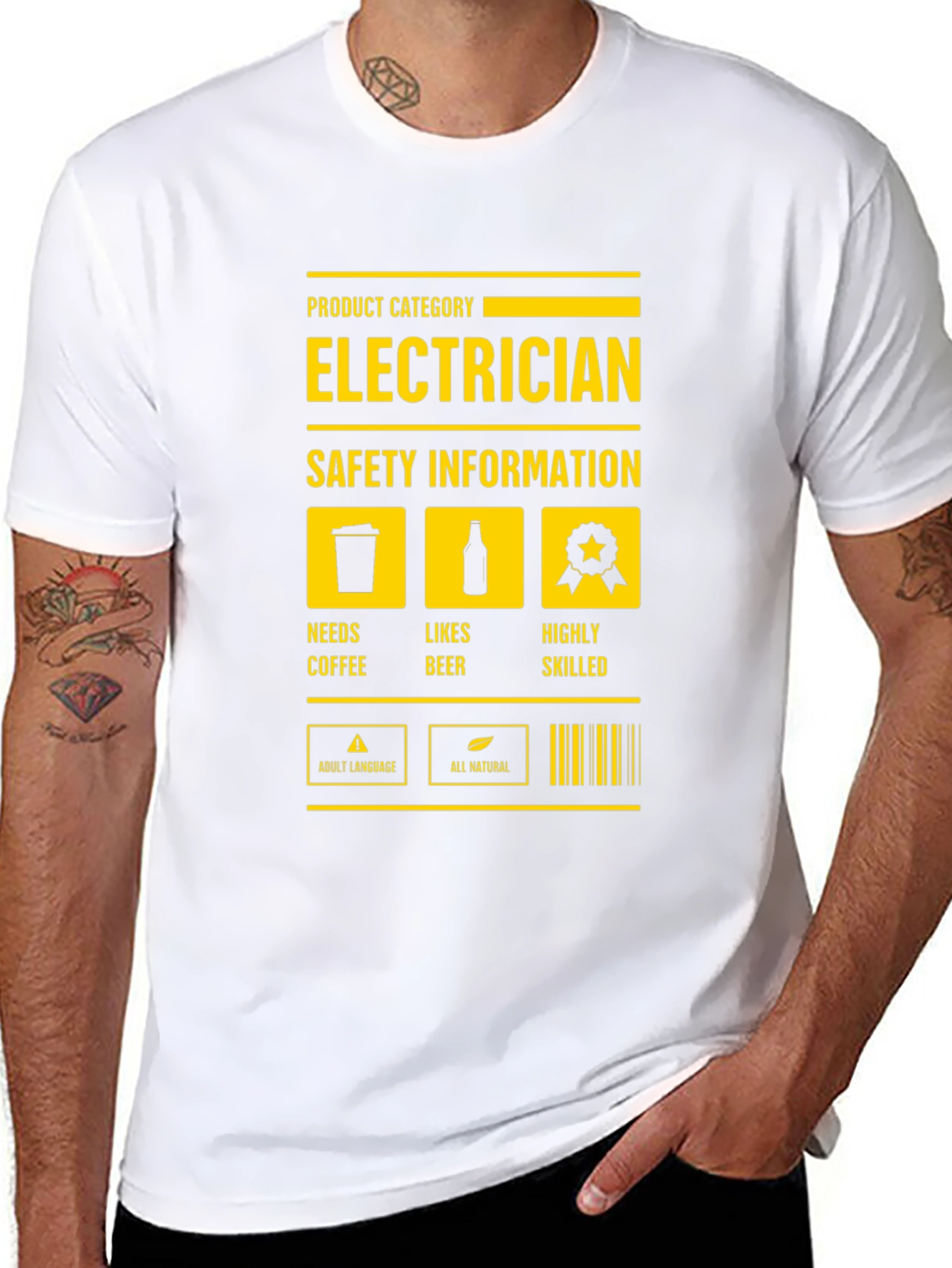 Electrician Safety Information Black T-Shirt