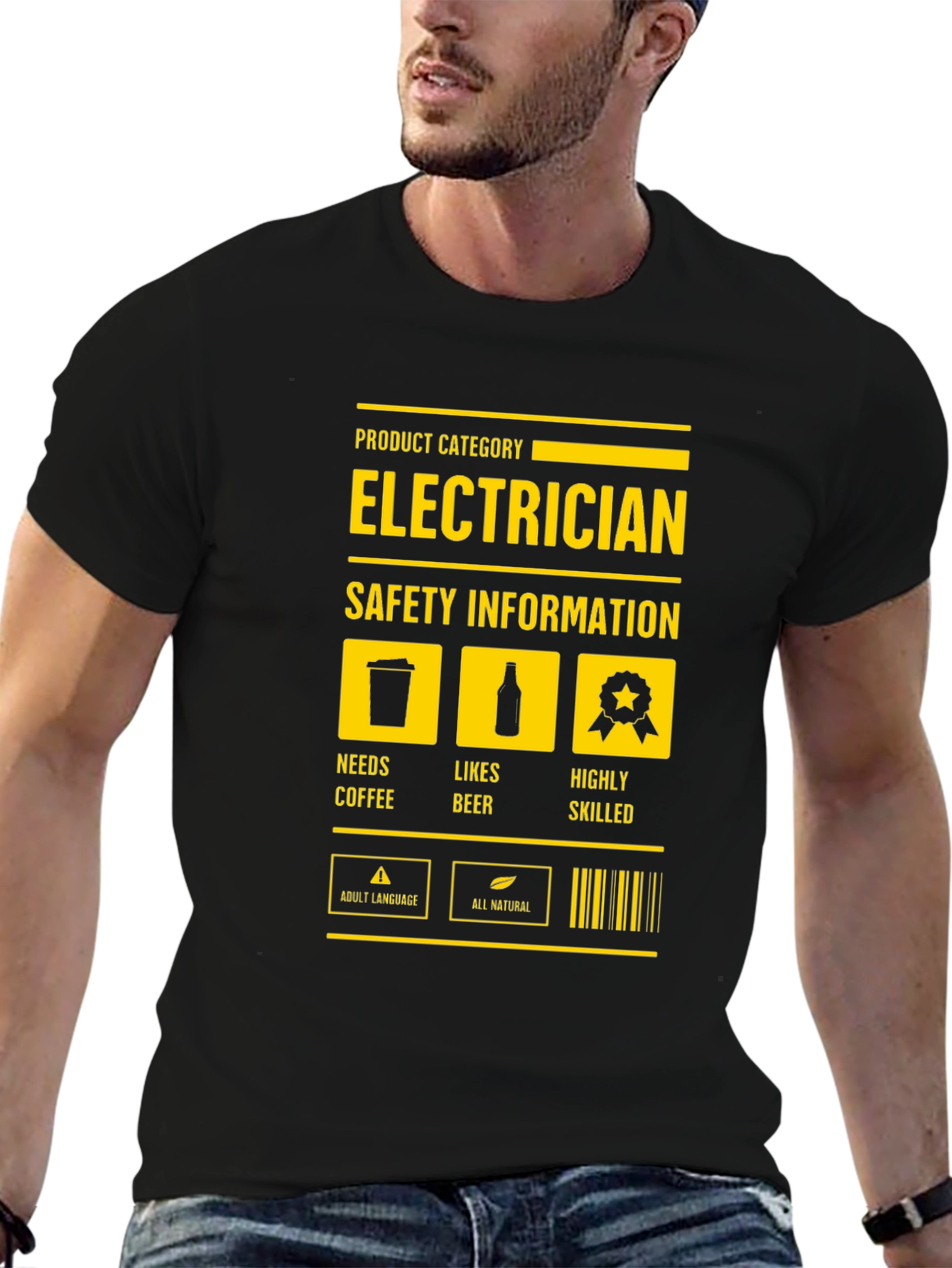 Electrician Safety Information Black T-Shirt