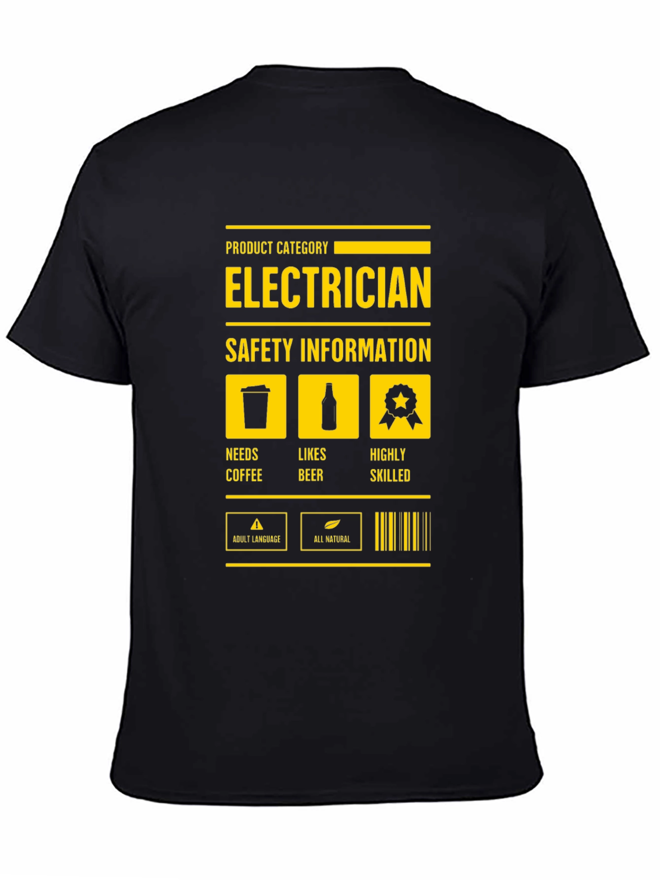 Electrician Safety Information Black T-Shirt