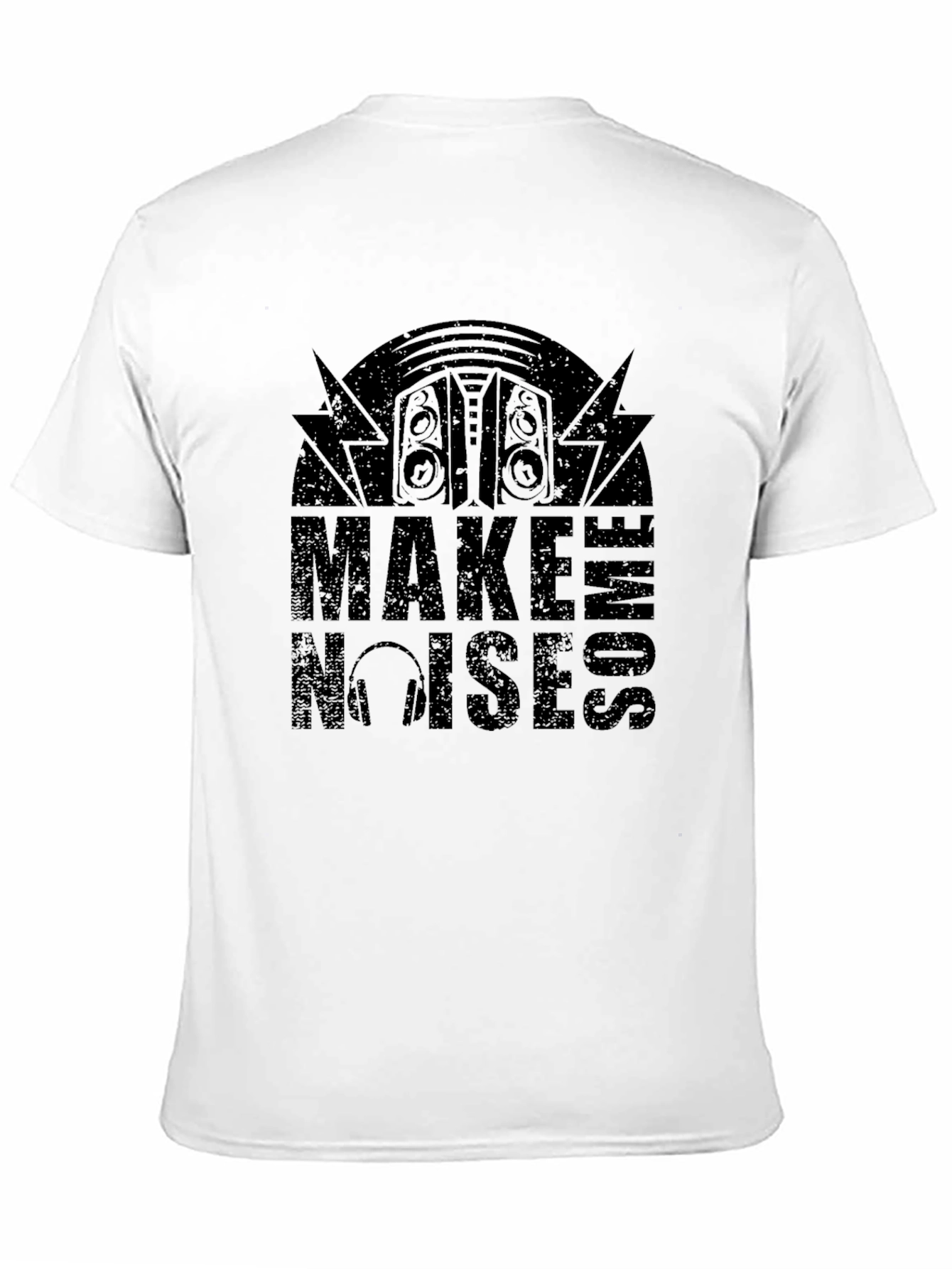 Make Some Noise Graphic Tee - Black Cotton T-Shirt