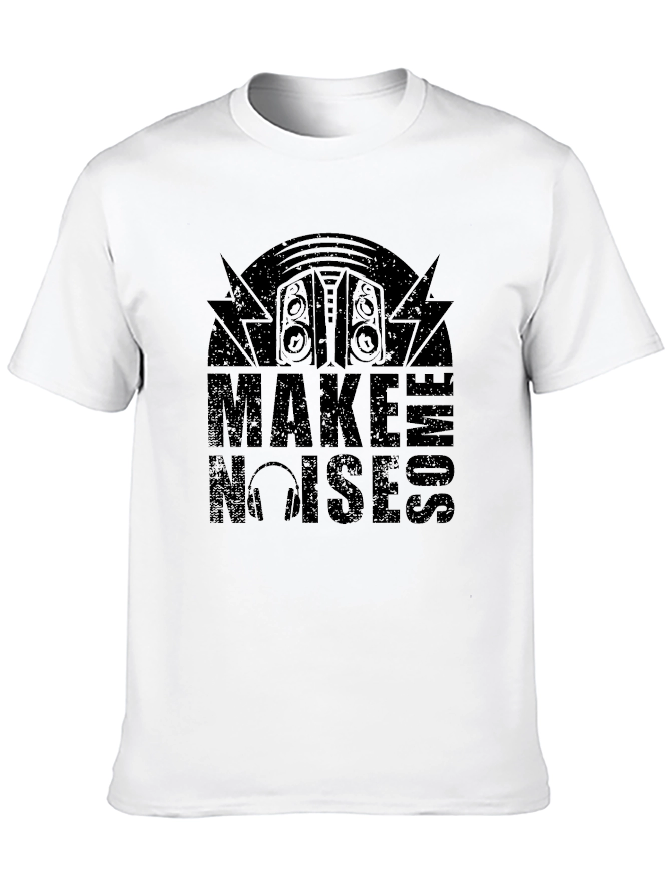 Make Some Noise Graphic Tee - Black Cotton T-Shirt