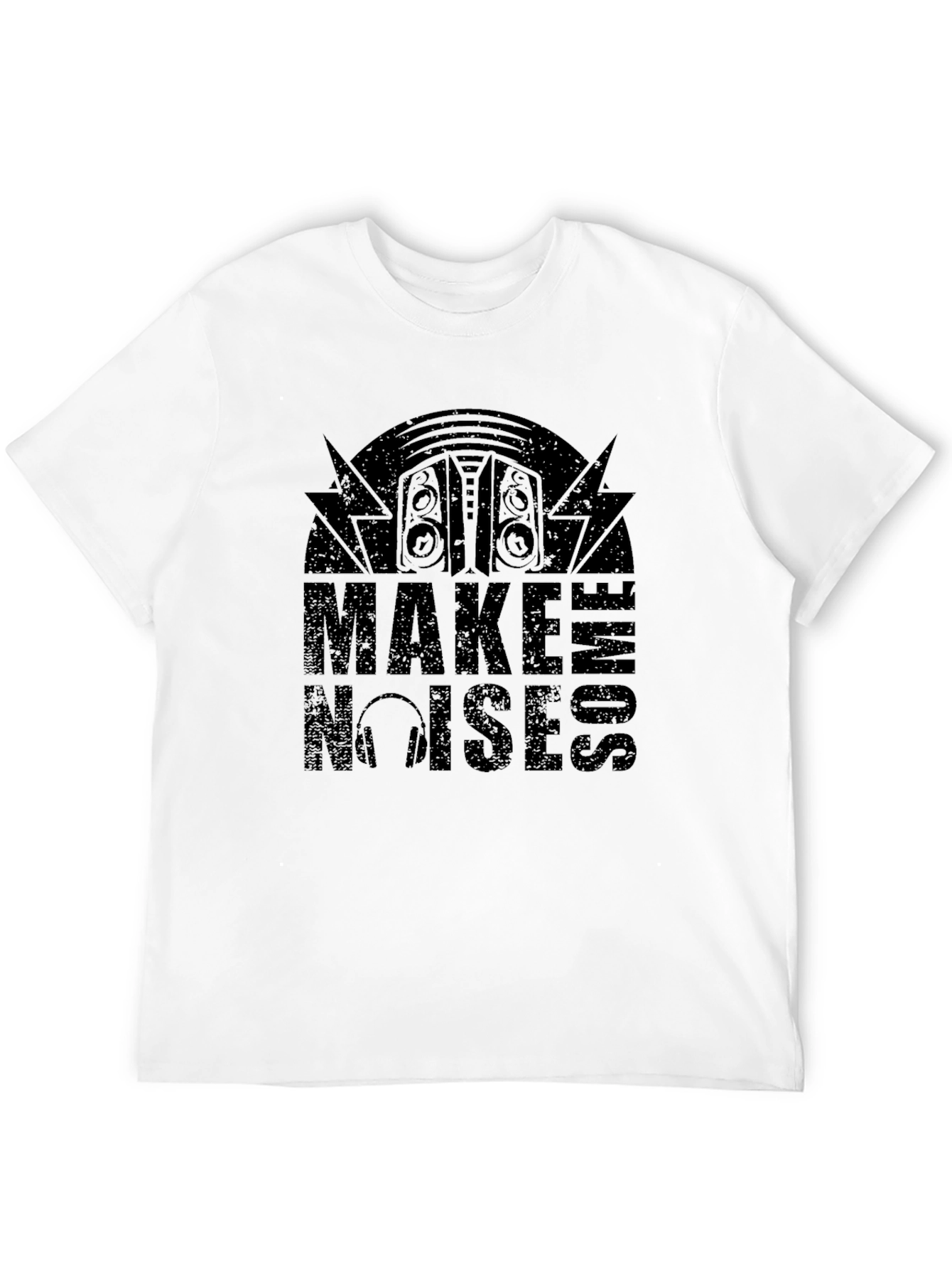 Make Some Noise Graphic Tee - Black Cotton T-Shirt