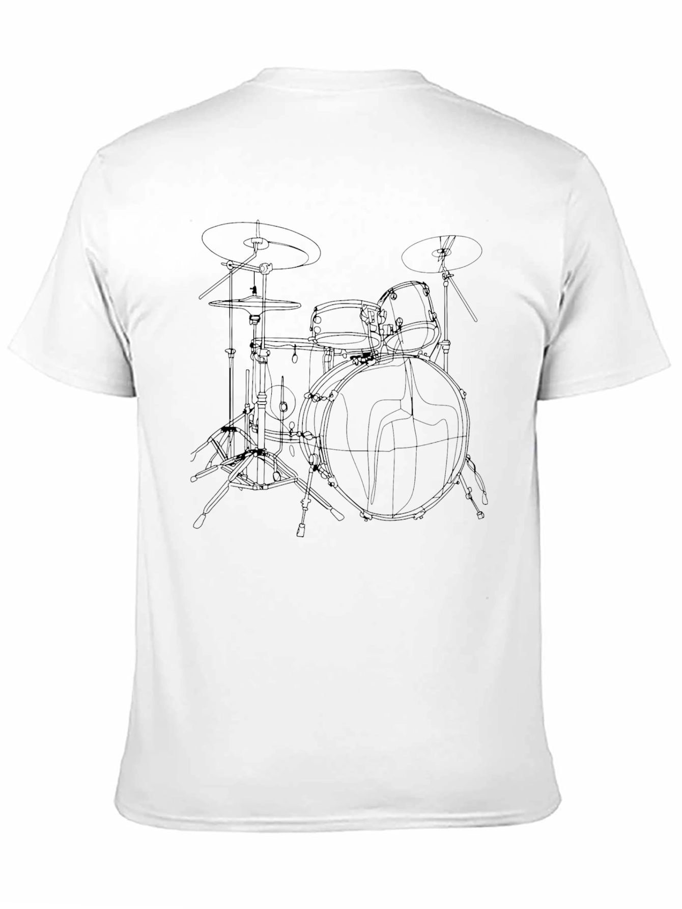 Drum Kit Outline T-Shirt - Music Lover Tee