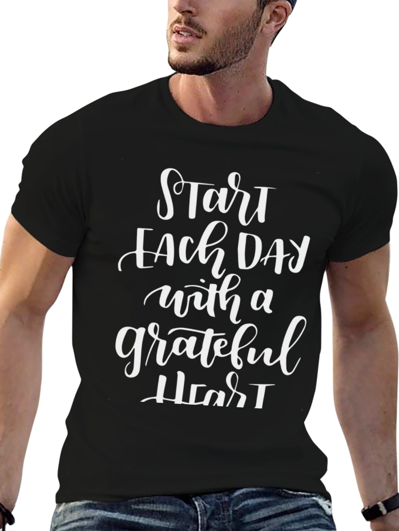 Grateful Heart Graphic Tee - Start Each Day T-Shirt