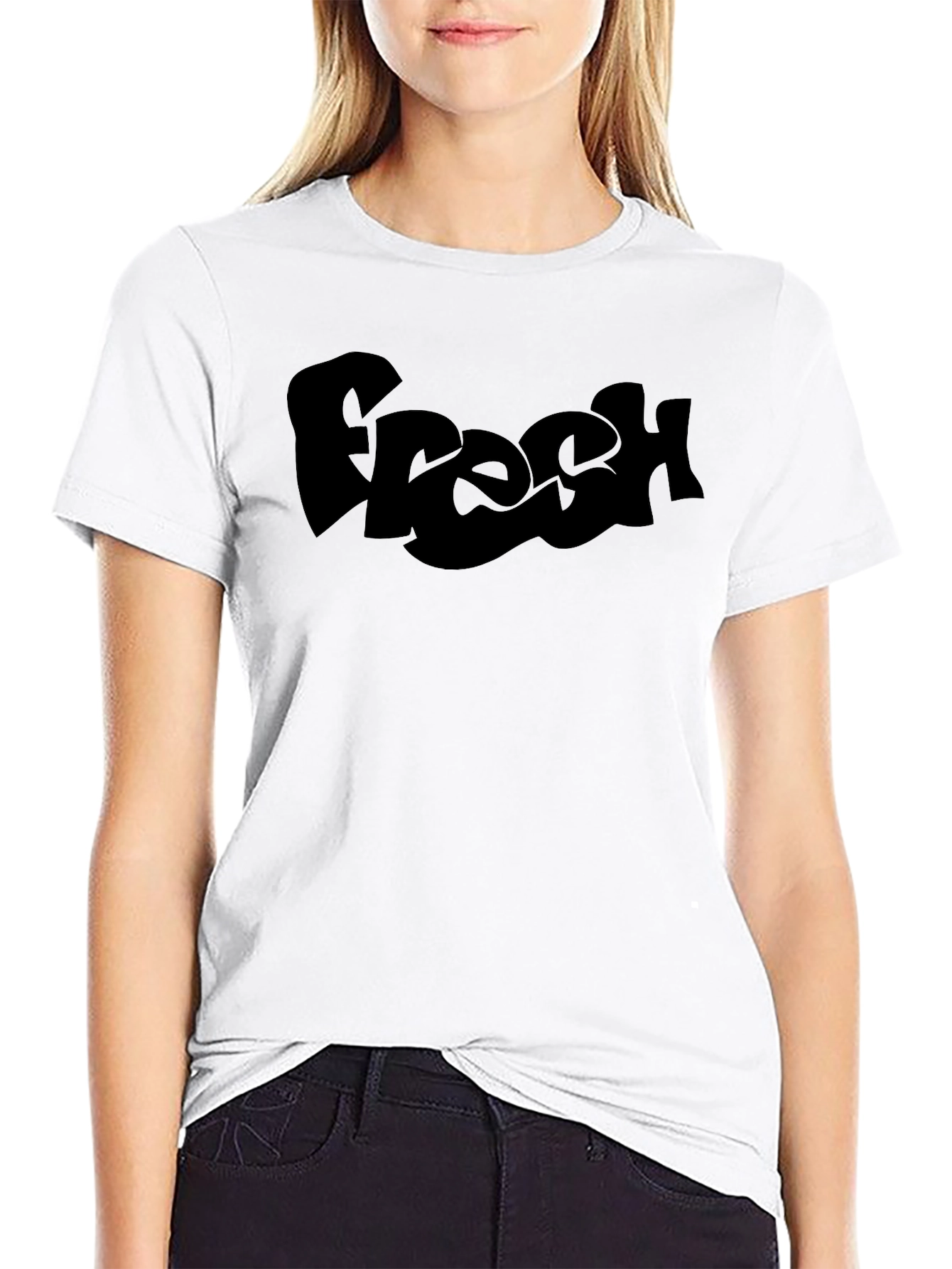 Fresh Graphic Tee - Black Cotton T-Shirt