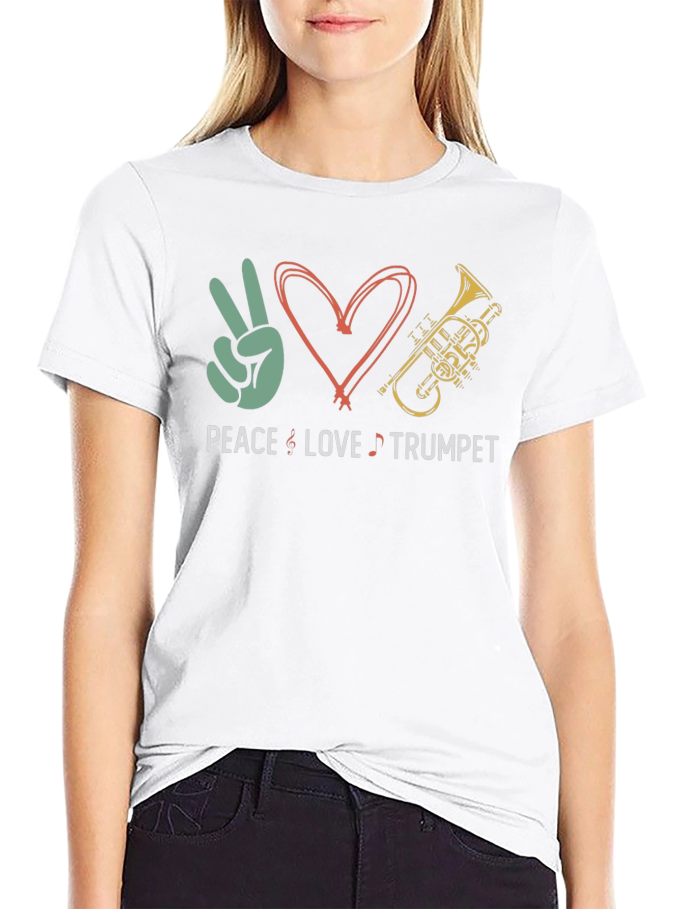 Peace Love Trumpet Graphic Tee