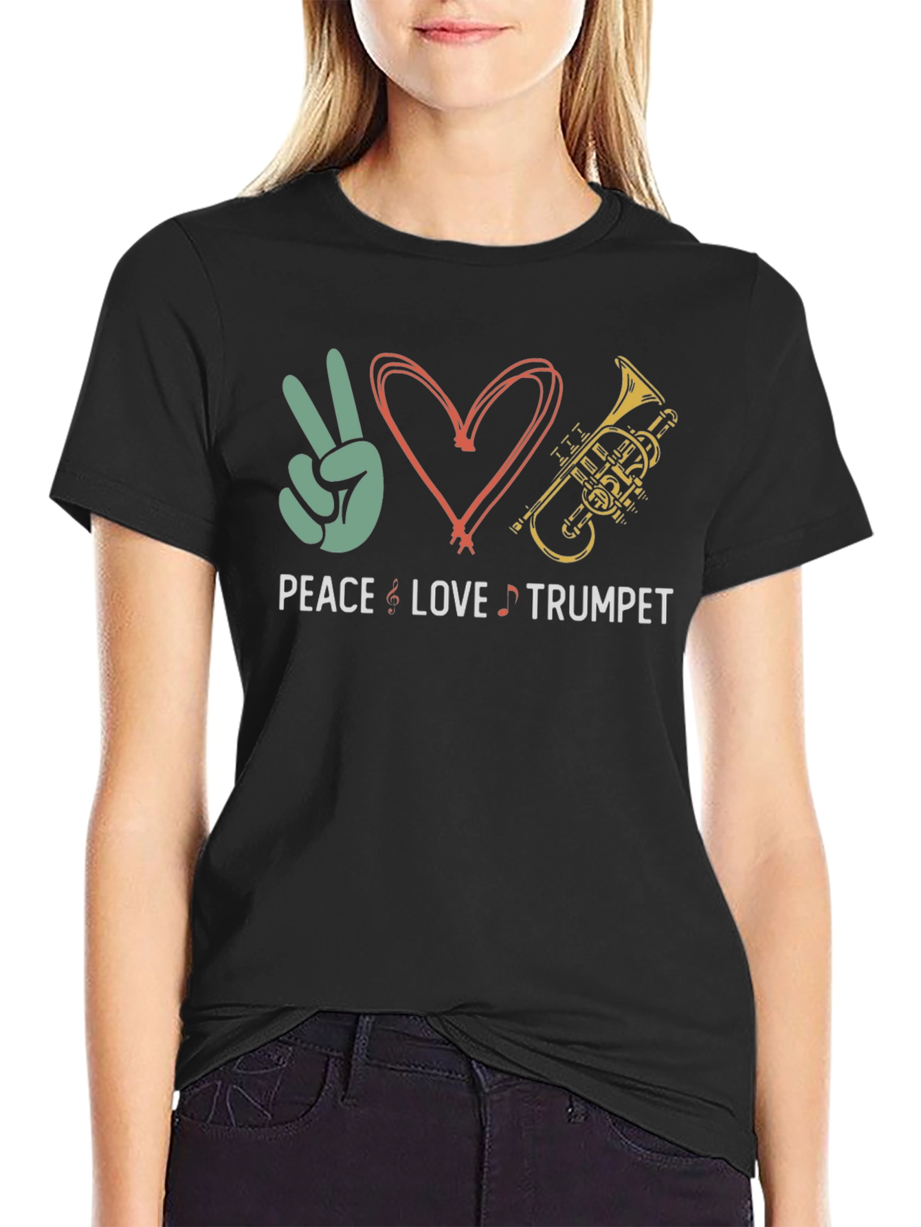 Peace Love Trumpet Graphic Tee