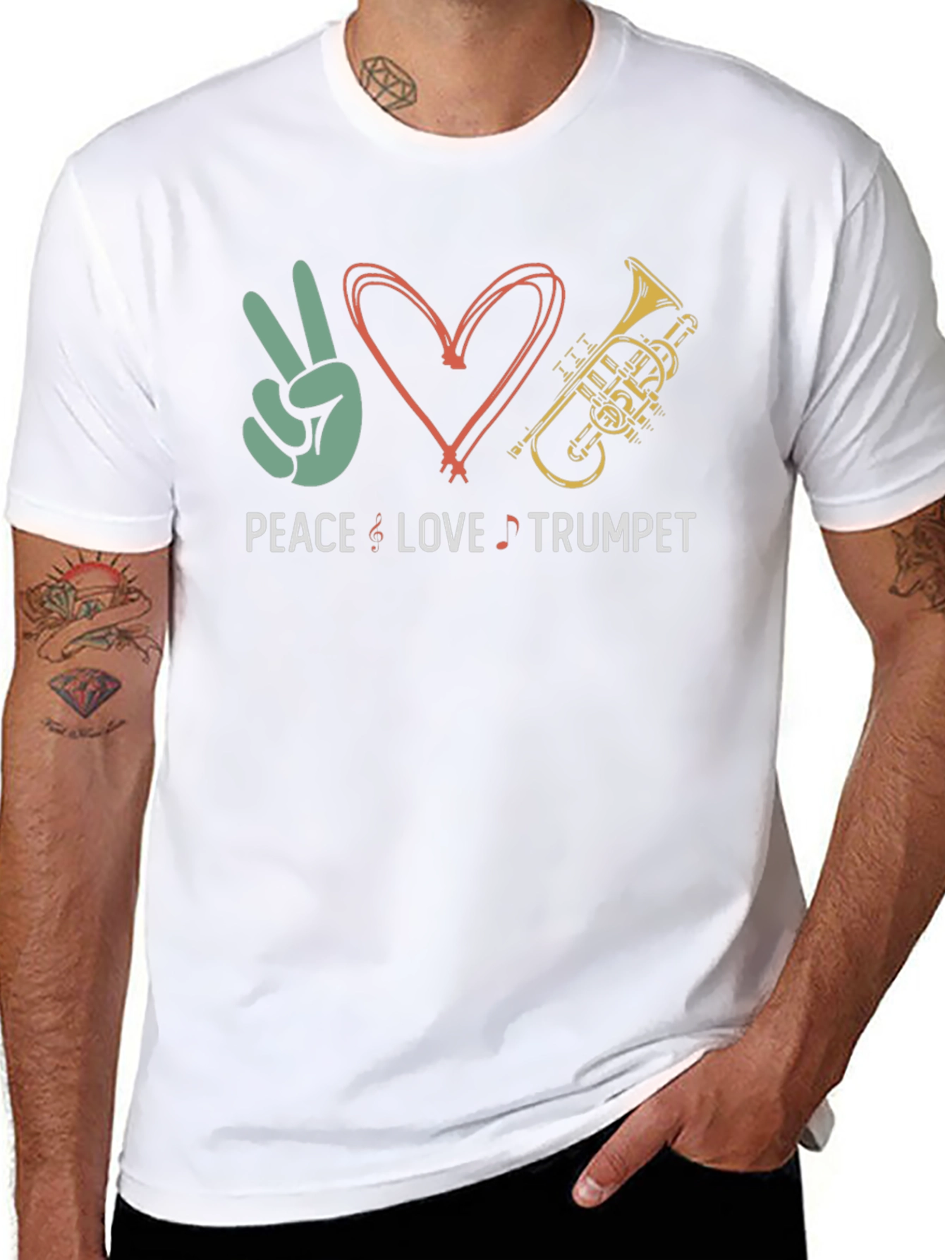 Peace Love Trumpet Graphic Tee