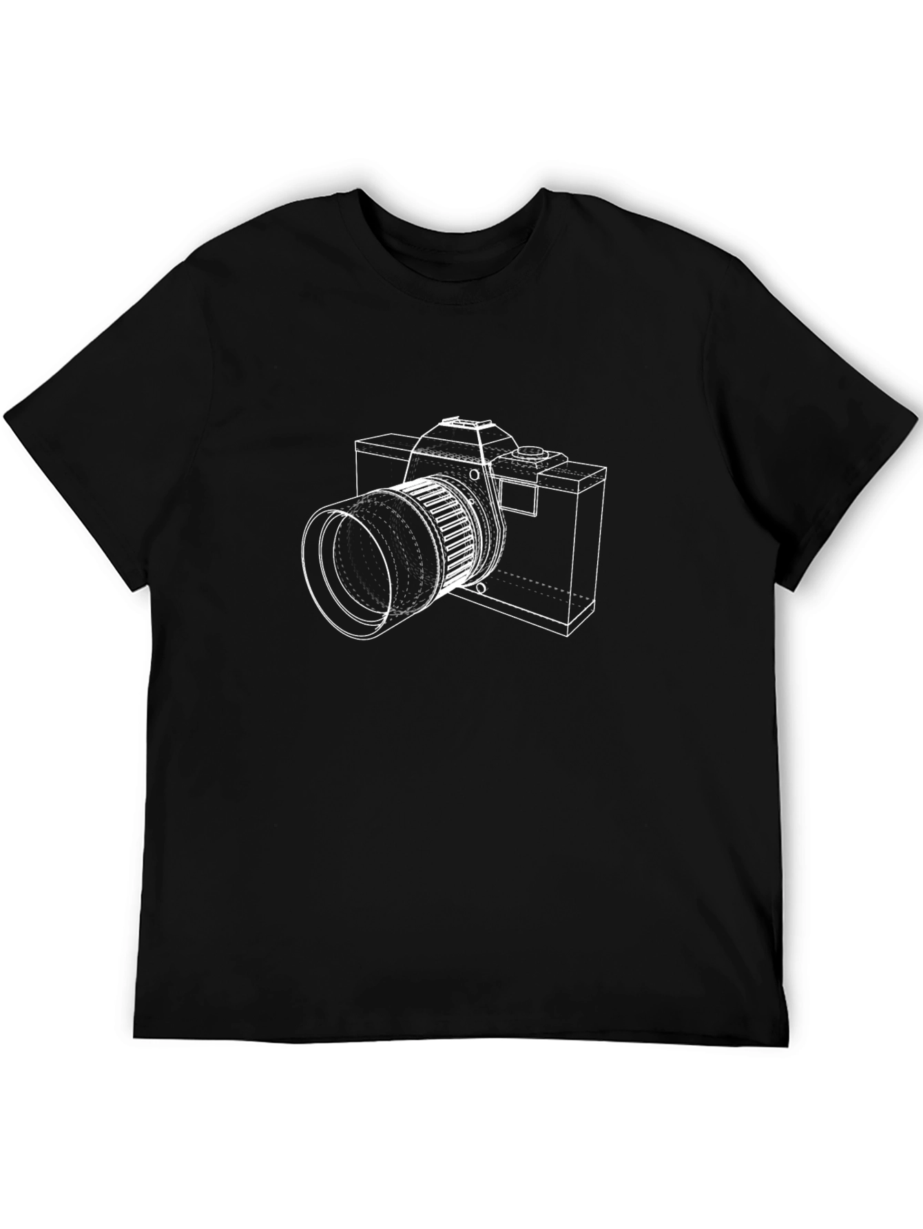 Camera Outline Graphic Tee - Modern Photographer Style