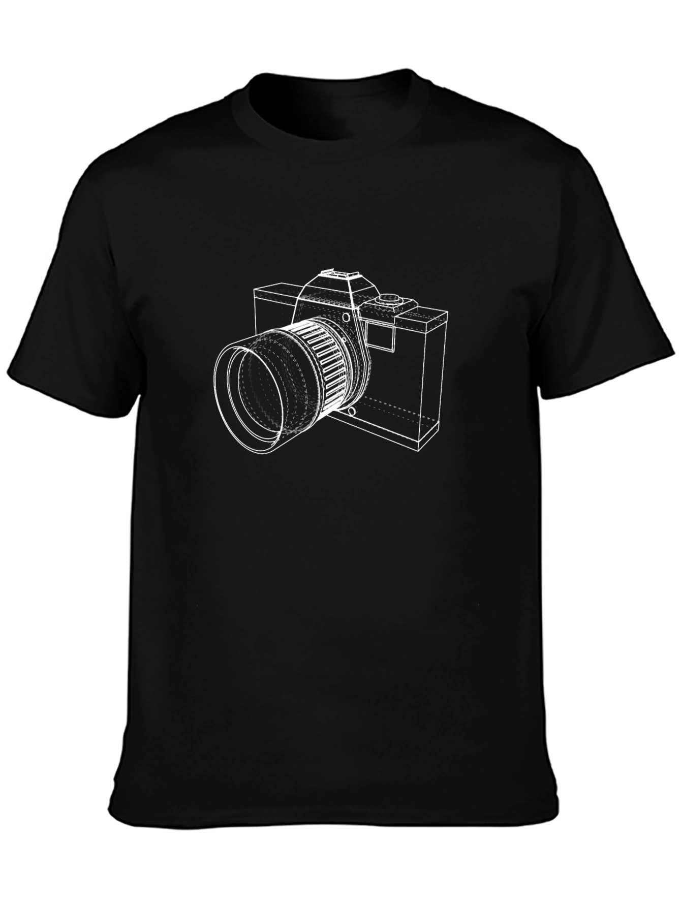Camera Outline Graphic Tee - Modern Photographer Style
