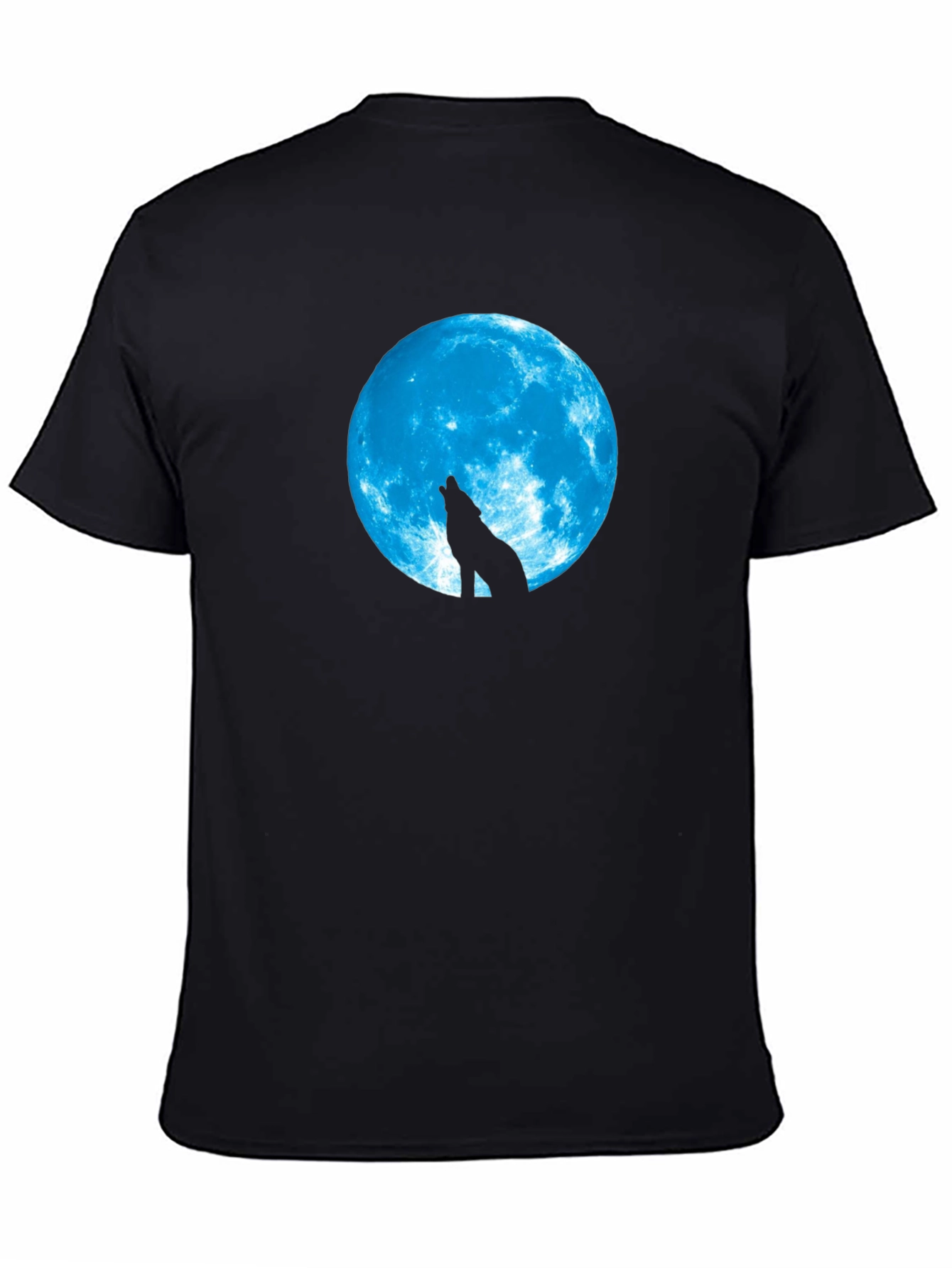 Wolf Moon Graphic Tee - Black Cotton T-Shirt
