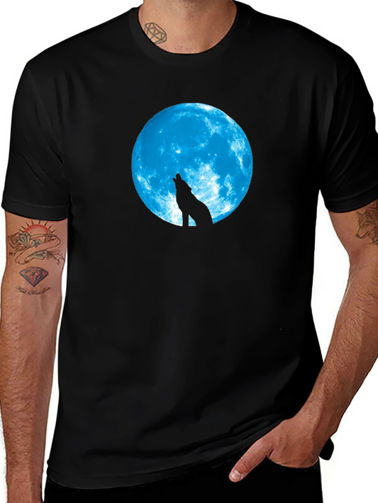 Wolf Moon Graphic Tee - Black Cotton T-Shirt