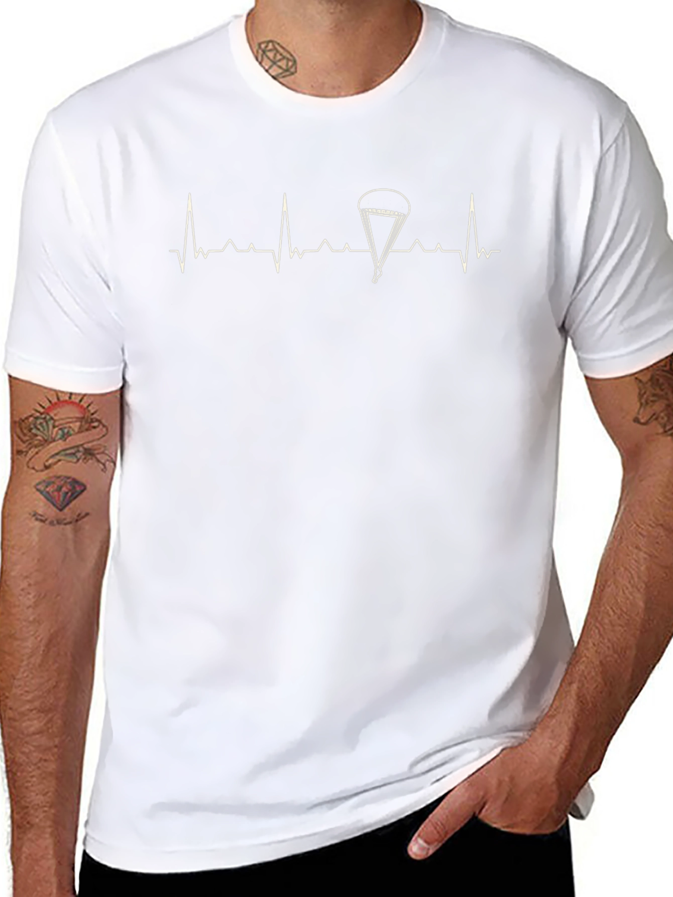 Parachute Heartbeat T-Shirt - Skydiving Life
