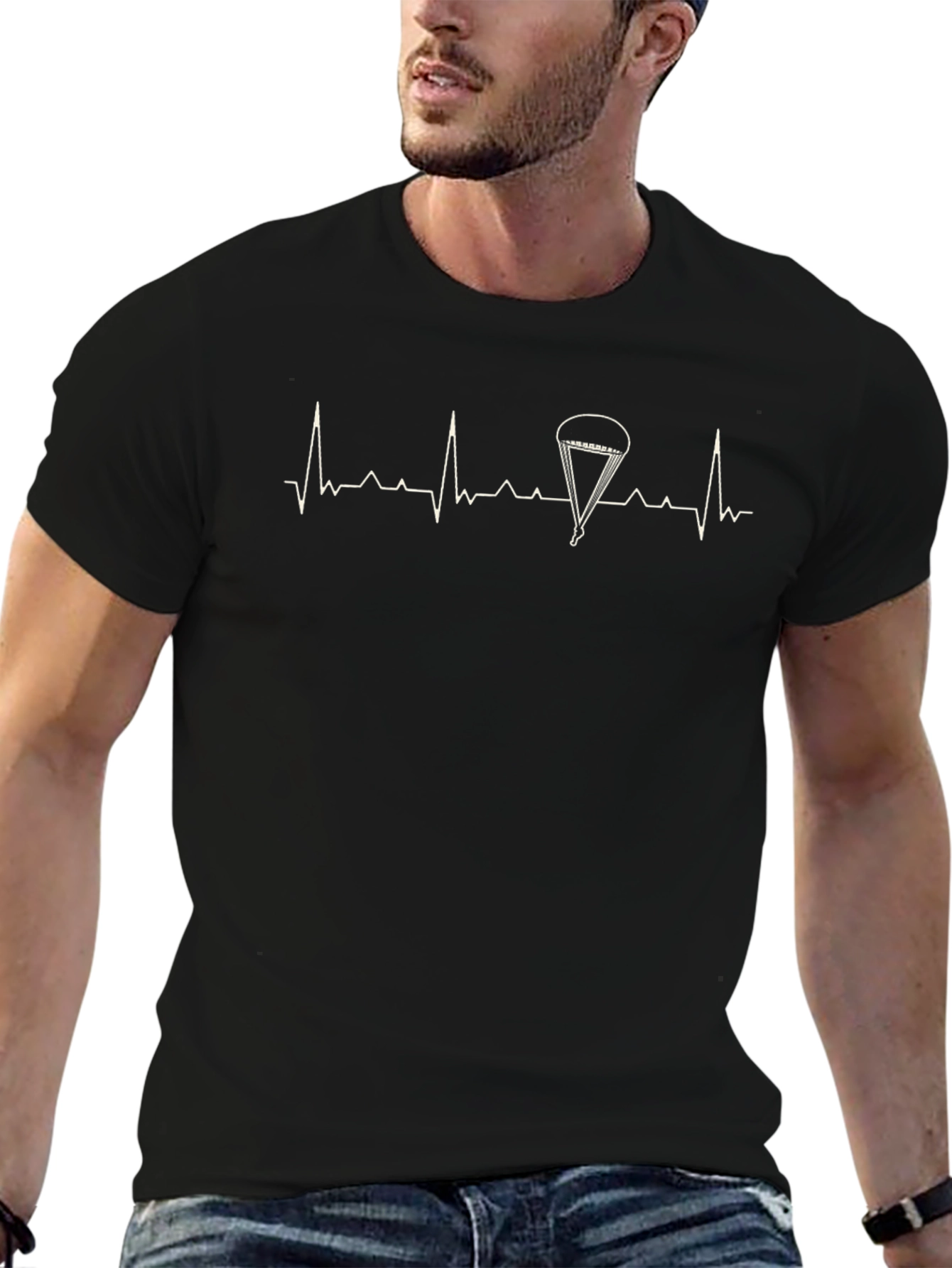 Parachute Heartbeat T-Shirt - Skydiving Life
