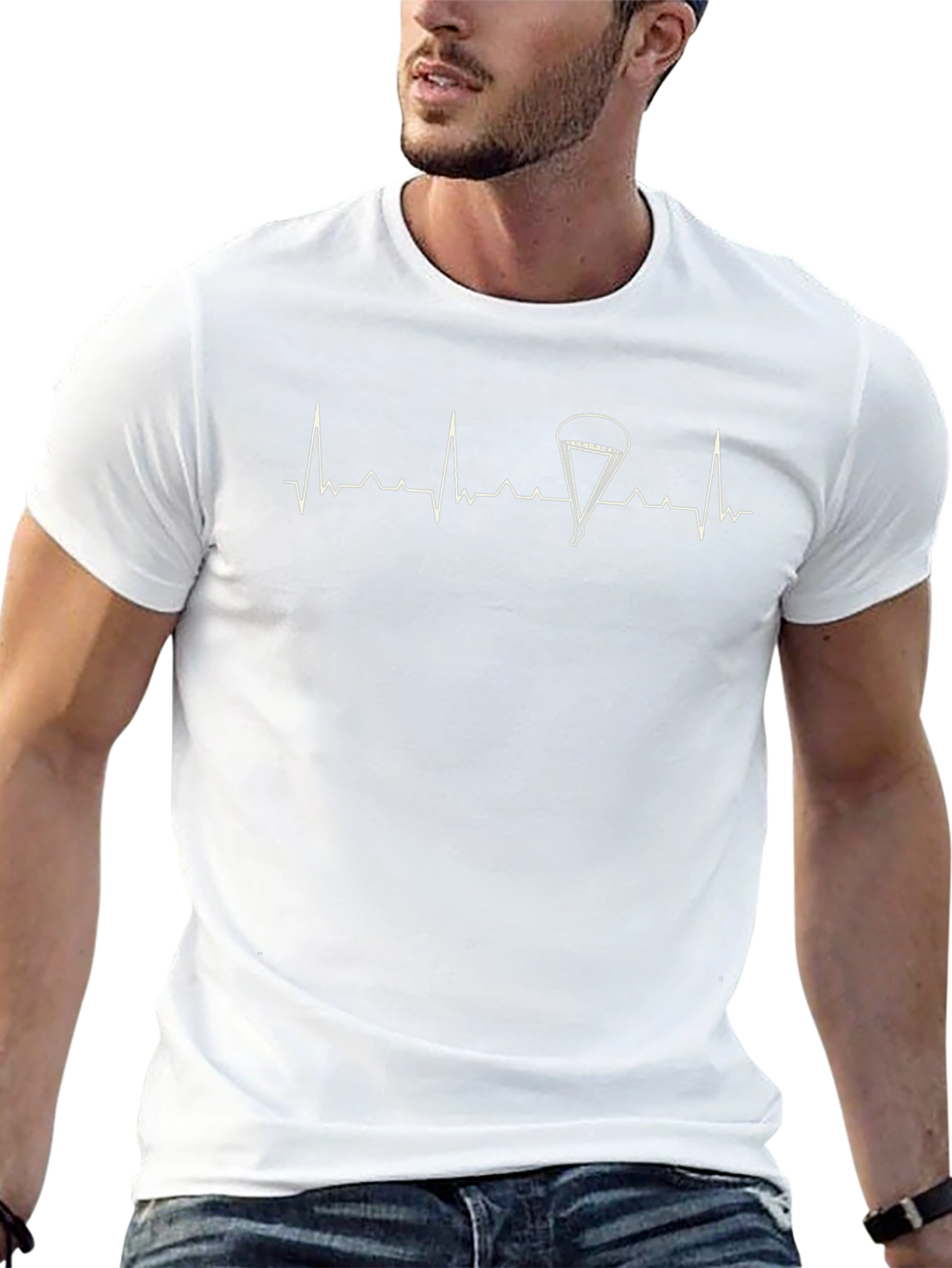 Parachute Heartbeat T-Shirt - Skydiving Life