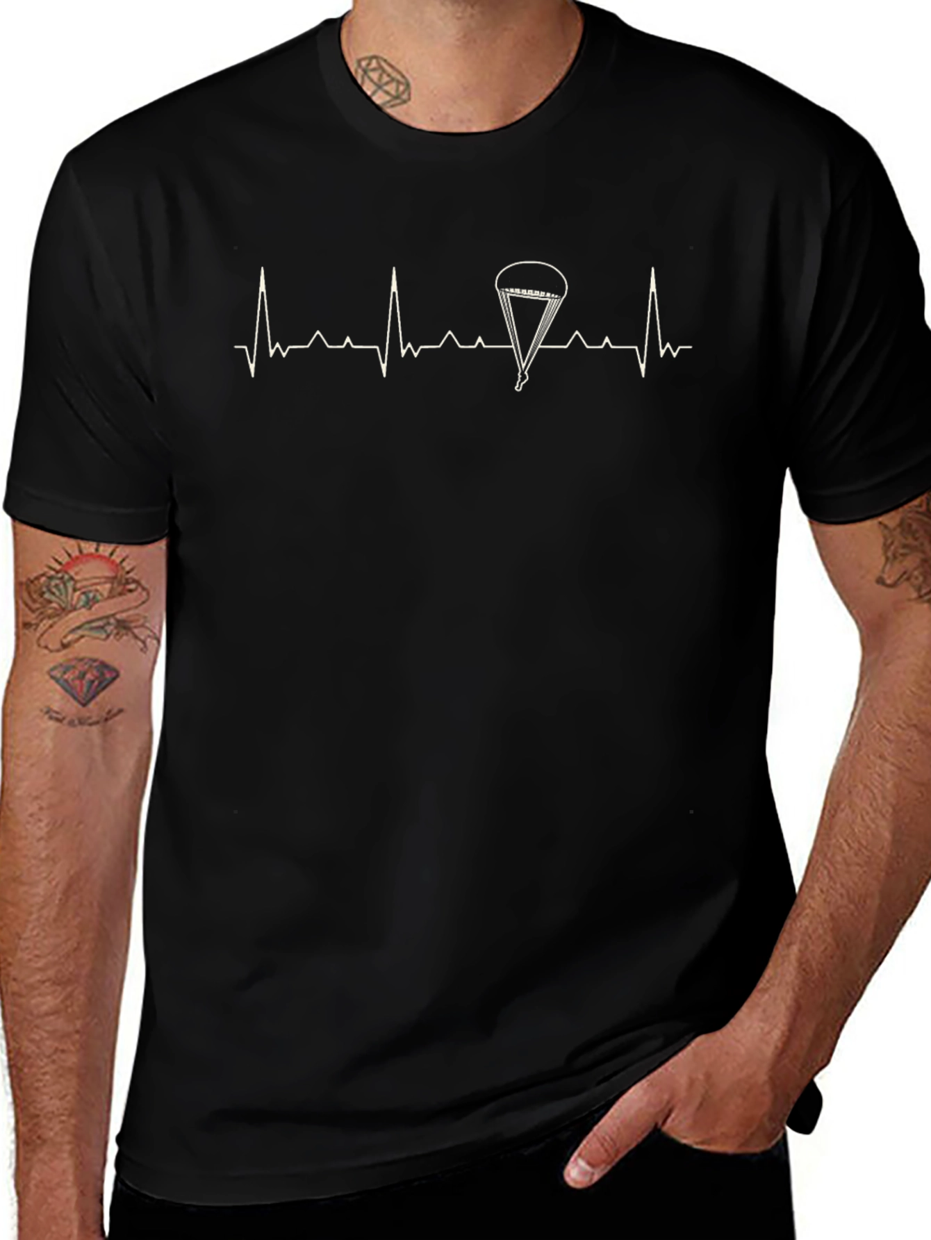 Parachute Heartbeat T-Shirt - Skydiving Life