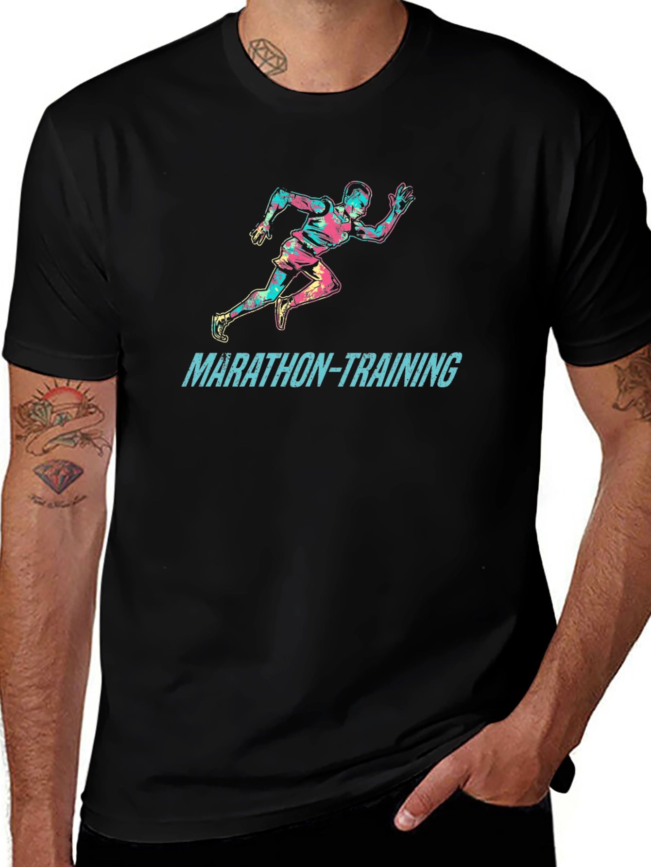 Marathon Training Graphic T-Shirt - Runner Design