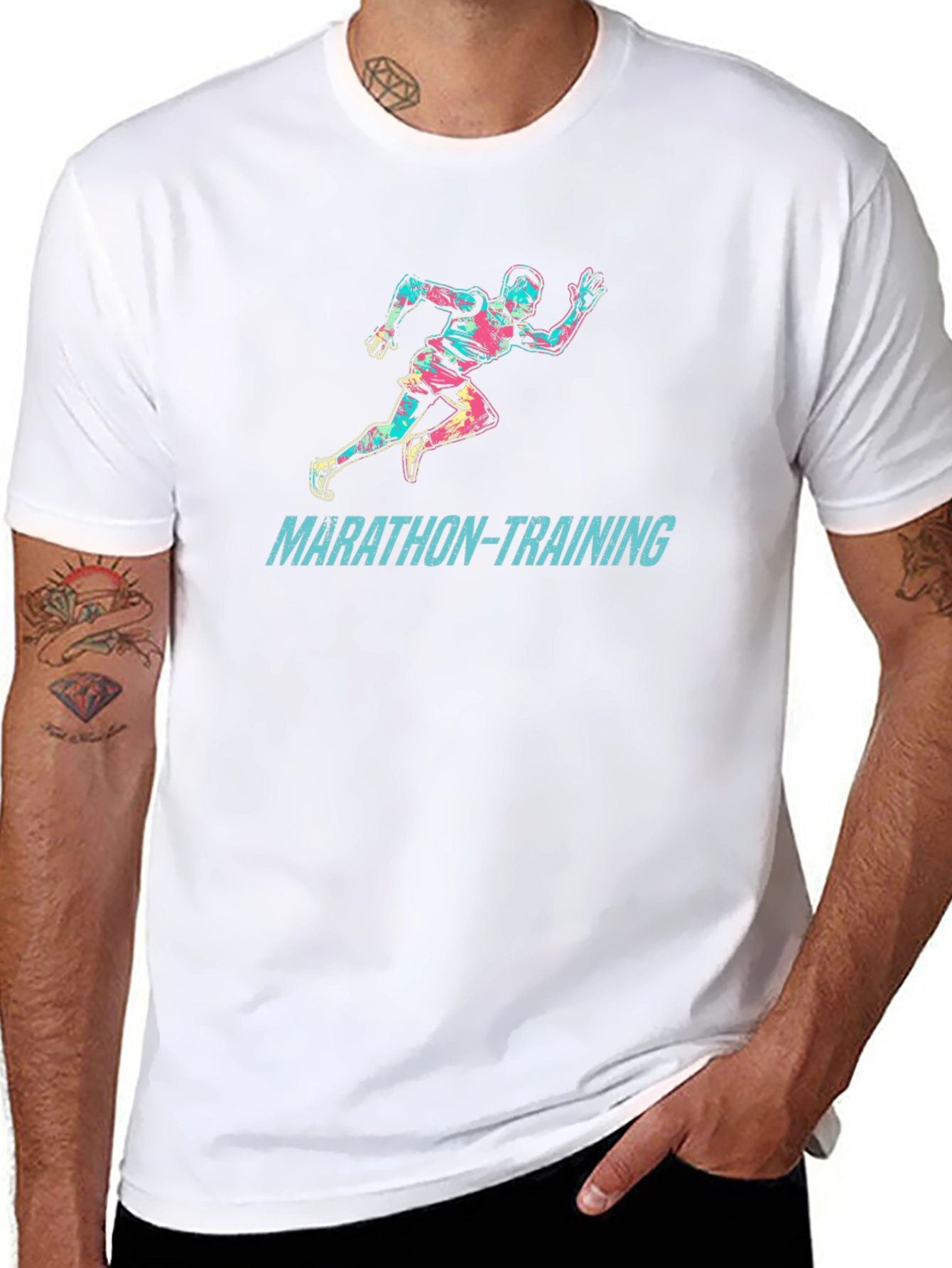 Marathon Training Graphic T-Shirt - Runner Design