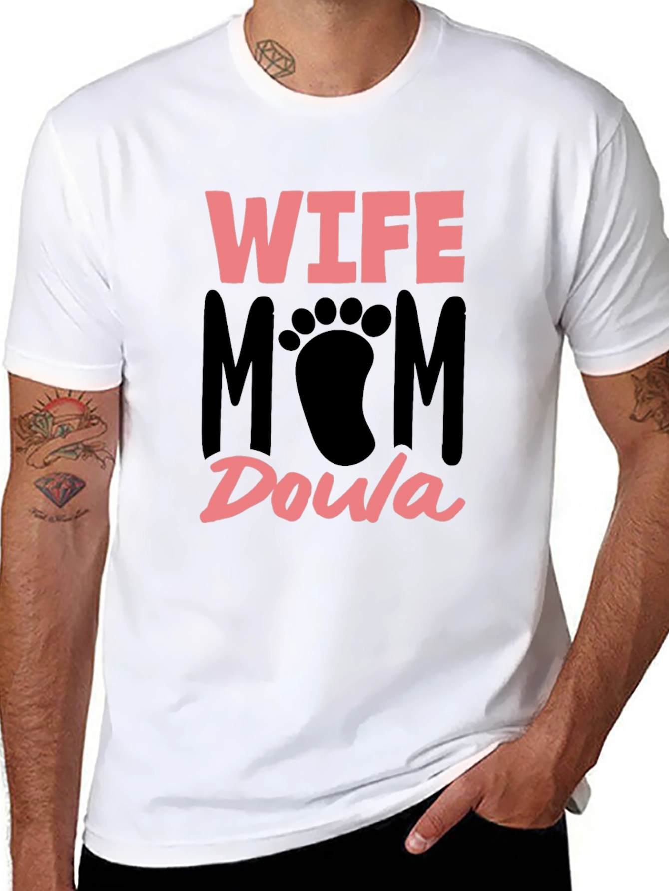 Wife Mom Doula T-Shirt - Black Cotton Tee