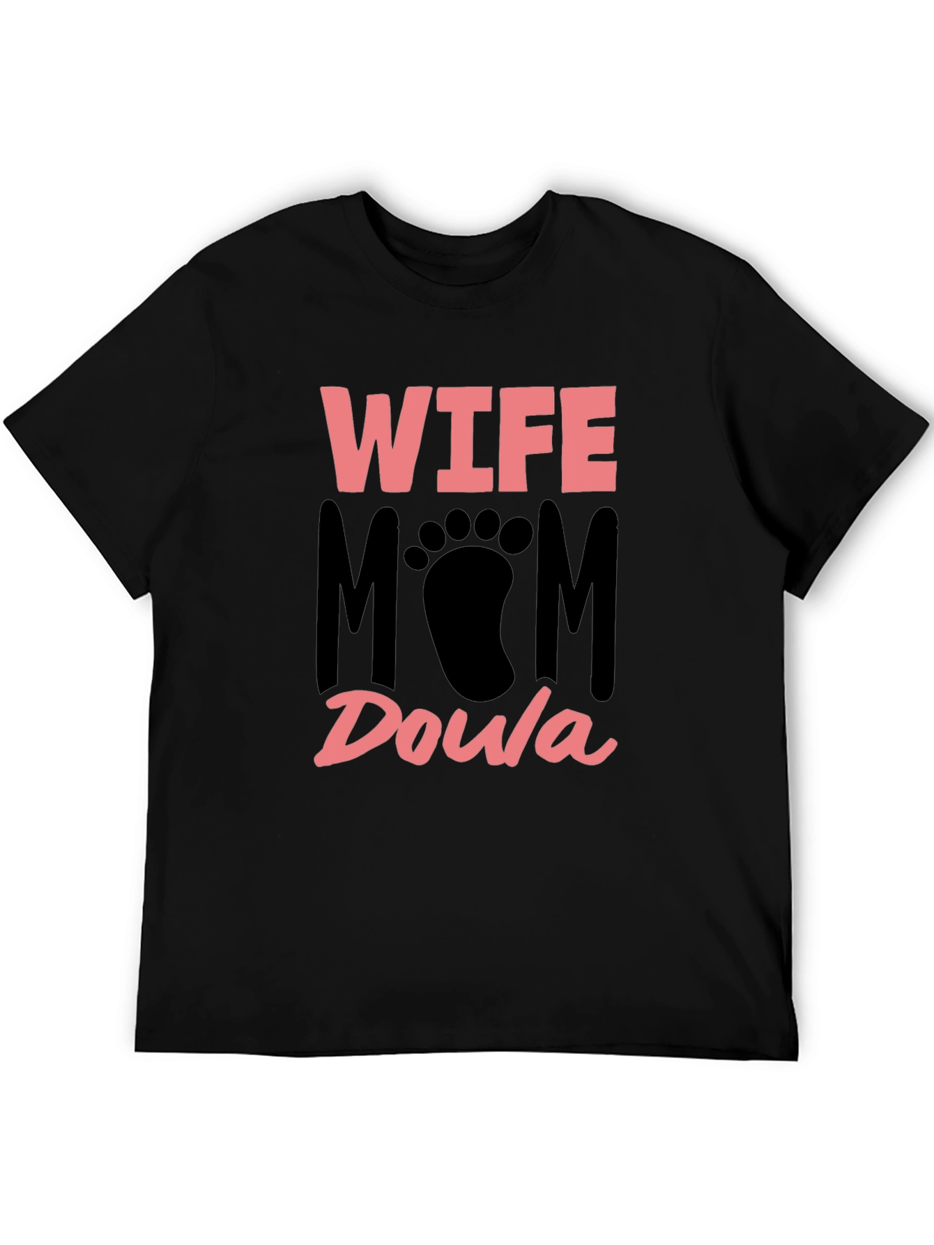 Wife Mom Doula T-Shirt - Black Cotton Tee