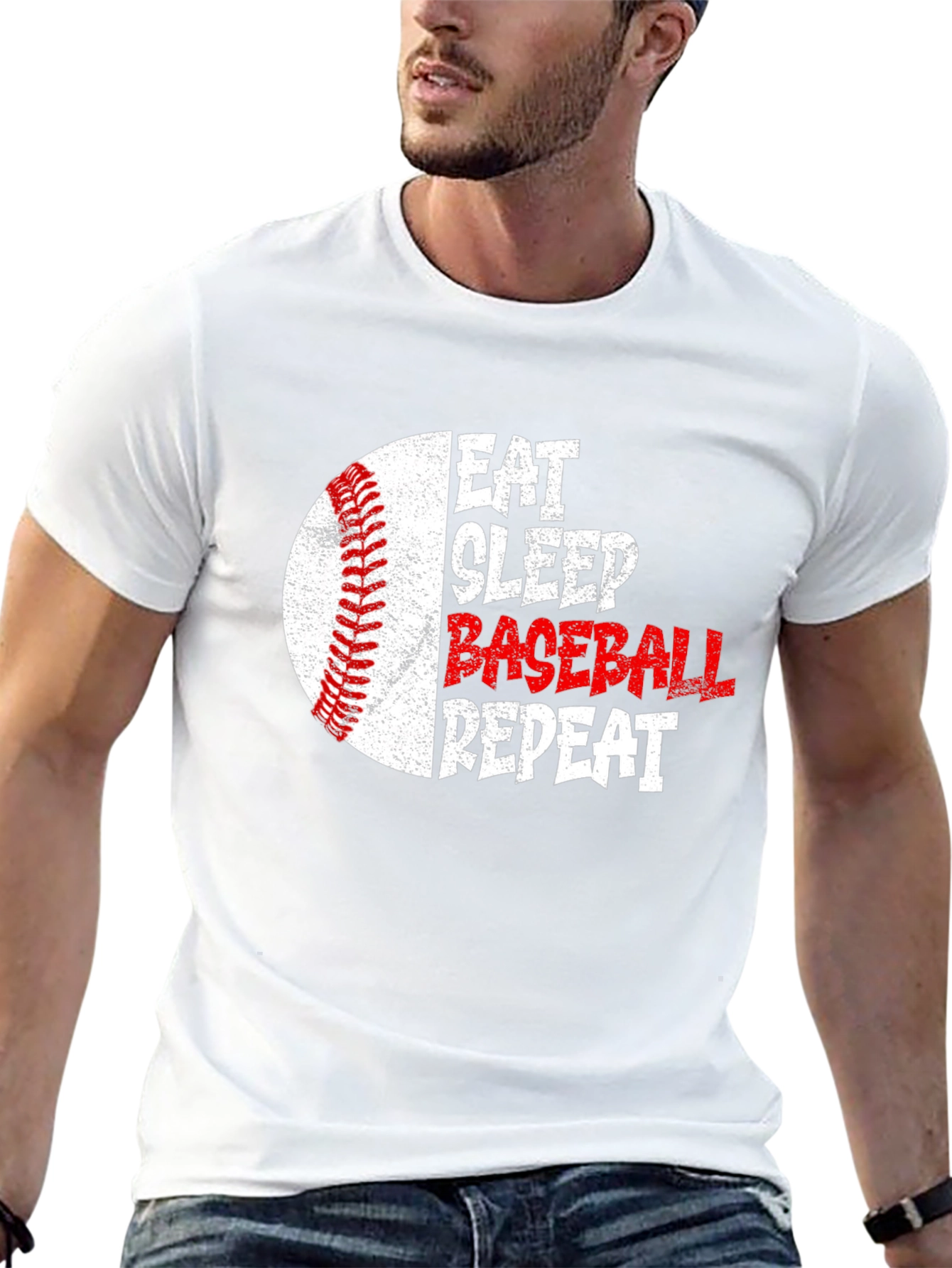 Eat Sleep Baseball Repeat Graphic Tee