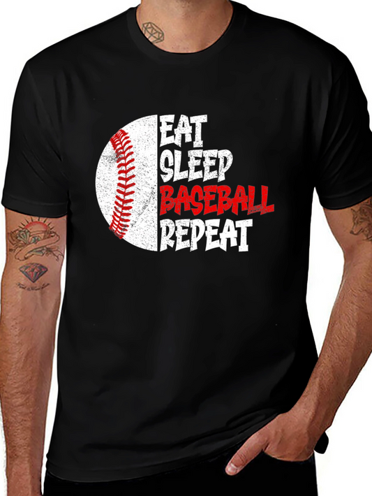 Eat Sleep Baseball Repeat Graphic Tee