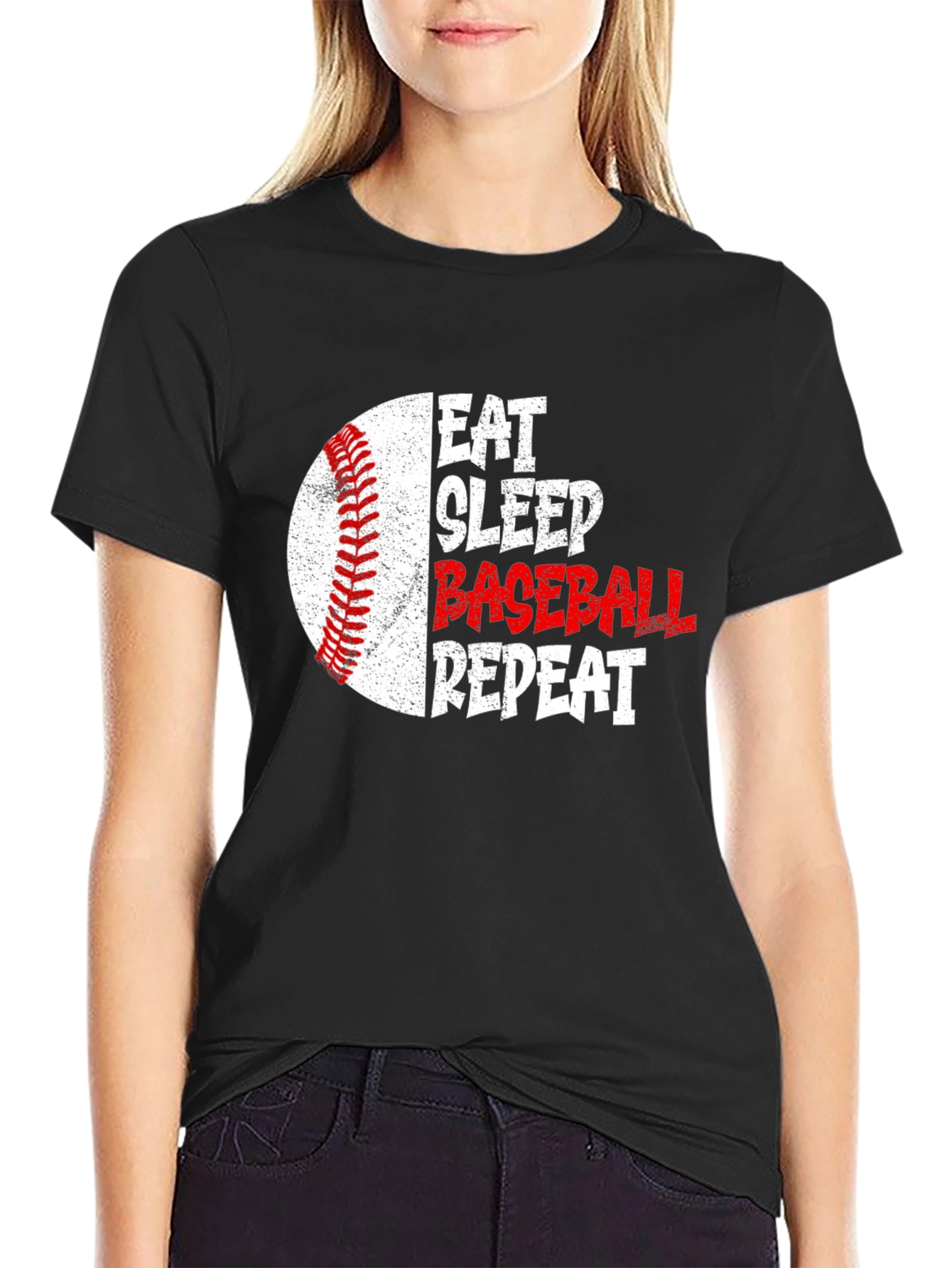 Eat Sleep Baseball Repeat Graphic Tee