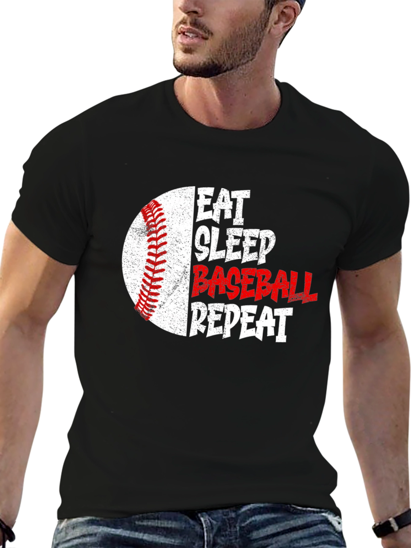 Eat Sleep Baseball Repeat Graphic Tee