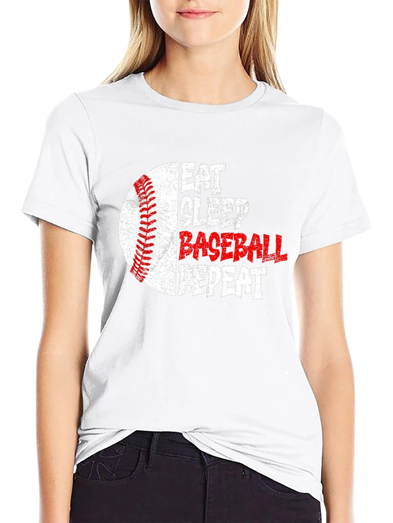Eat Sleep Baseball Repeat Graphic Tee