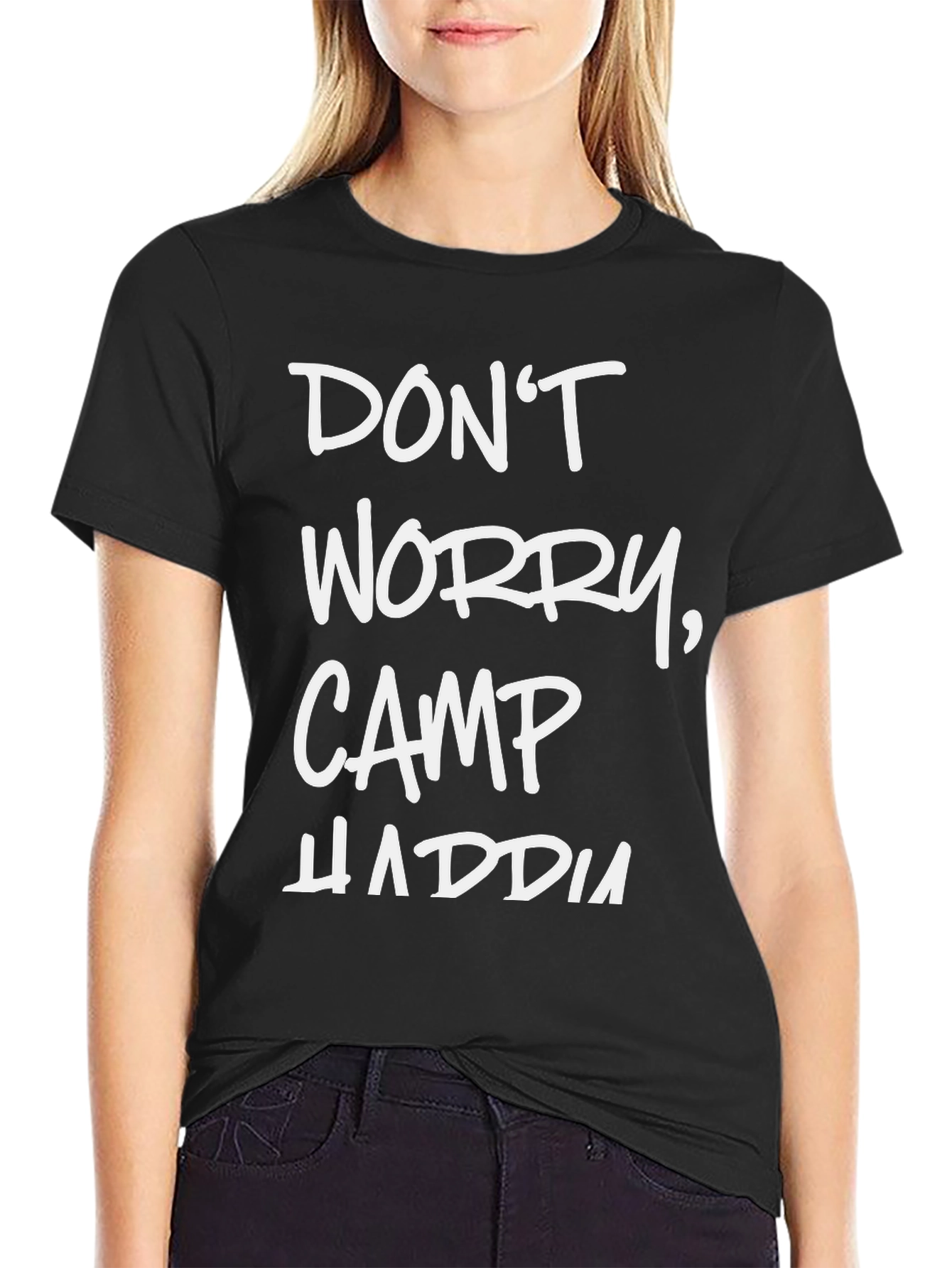 Dont Worry Camp HADDIA Black Tee