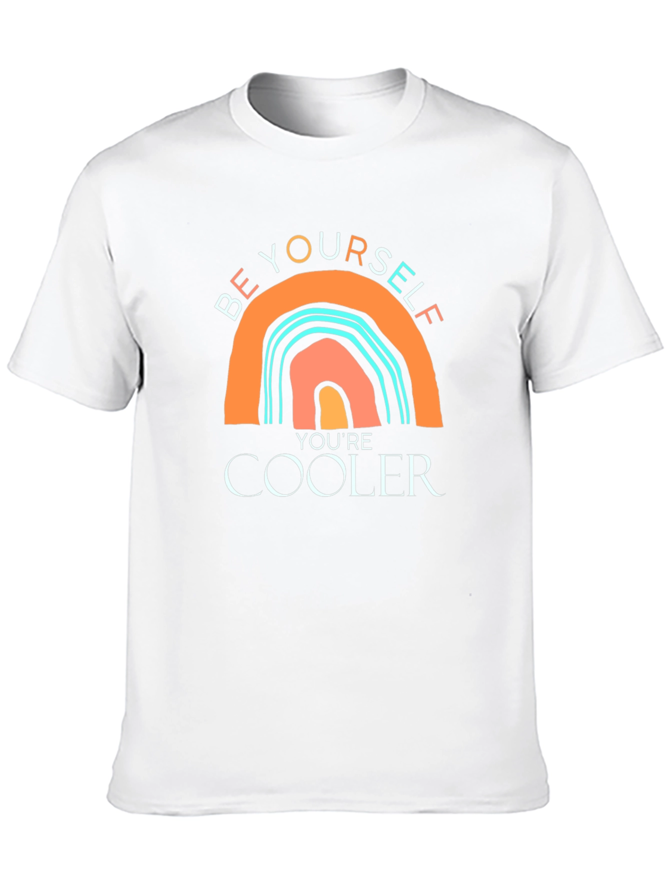 Be Yourself Rainbow Graphic Tee - Cool Casual Style