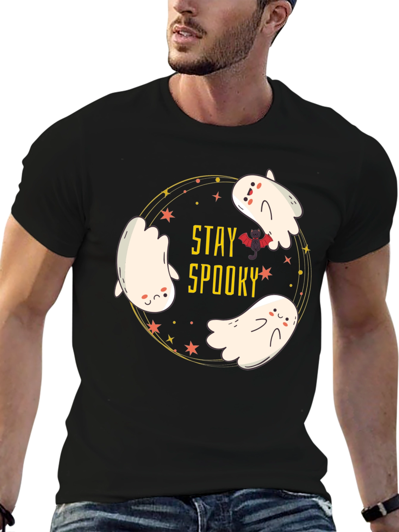 Stay Spooky Ghost Graphic Tee - Halloween T-Shirt