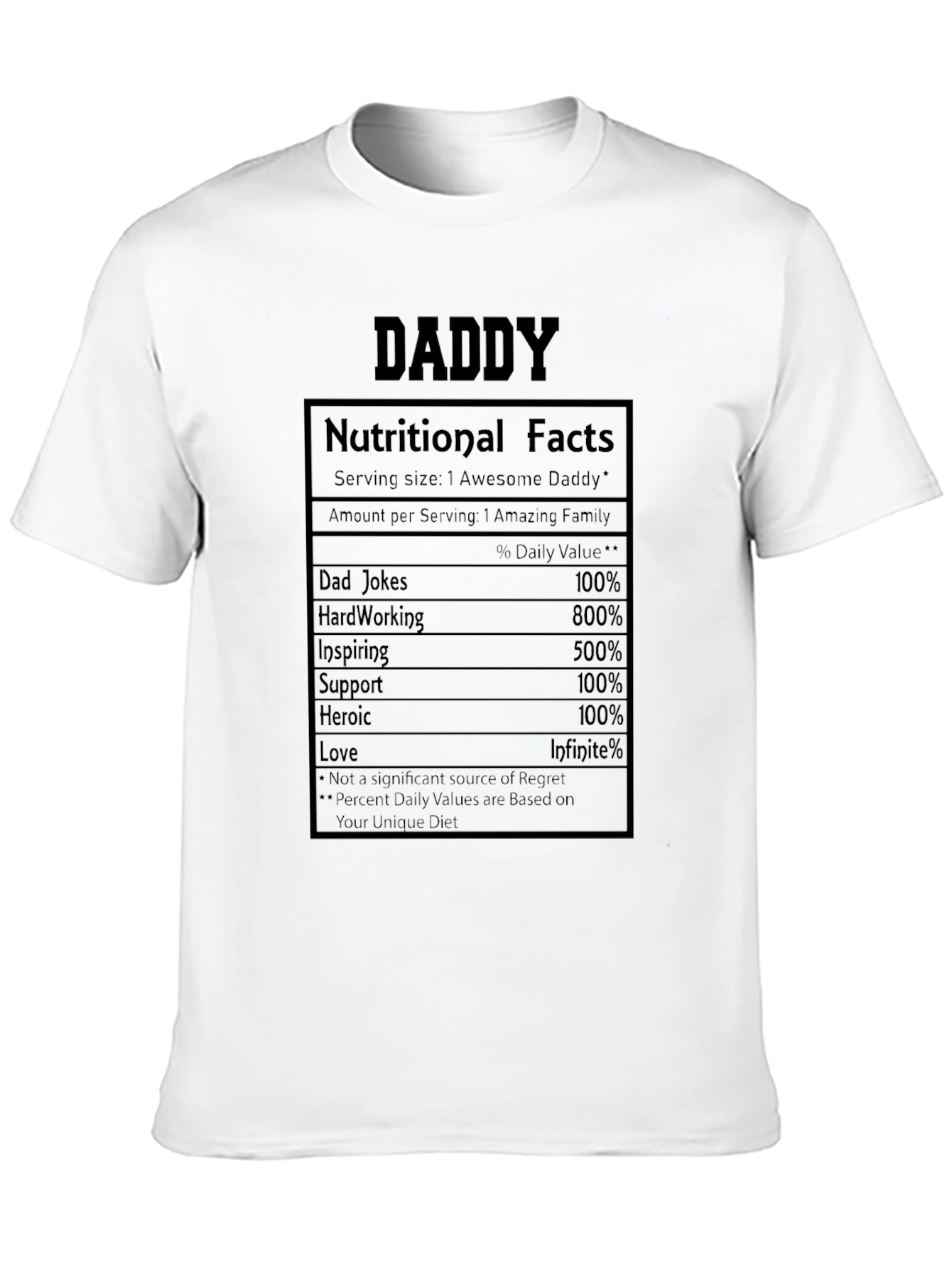 Daddy Nutritional Facts Graphic Tee