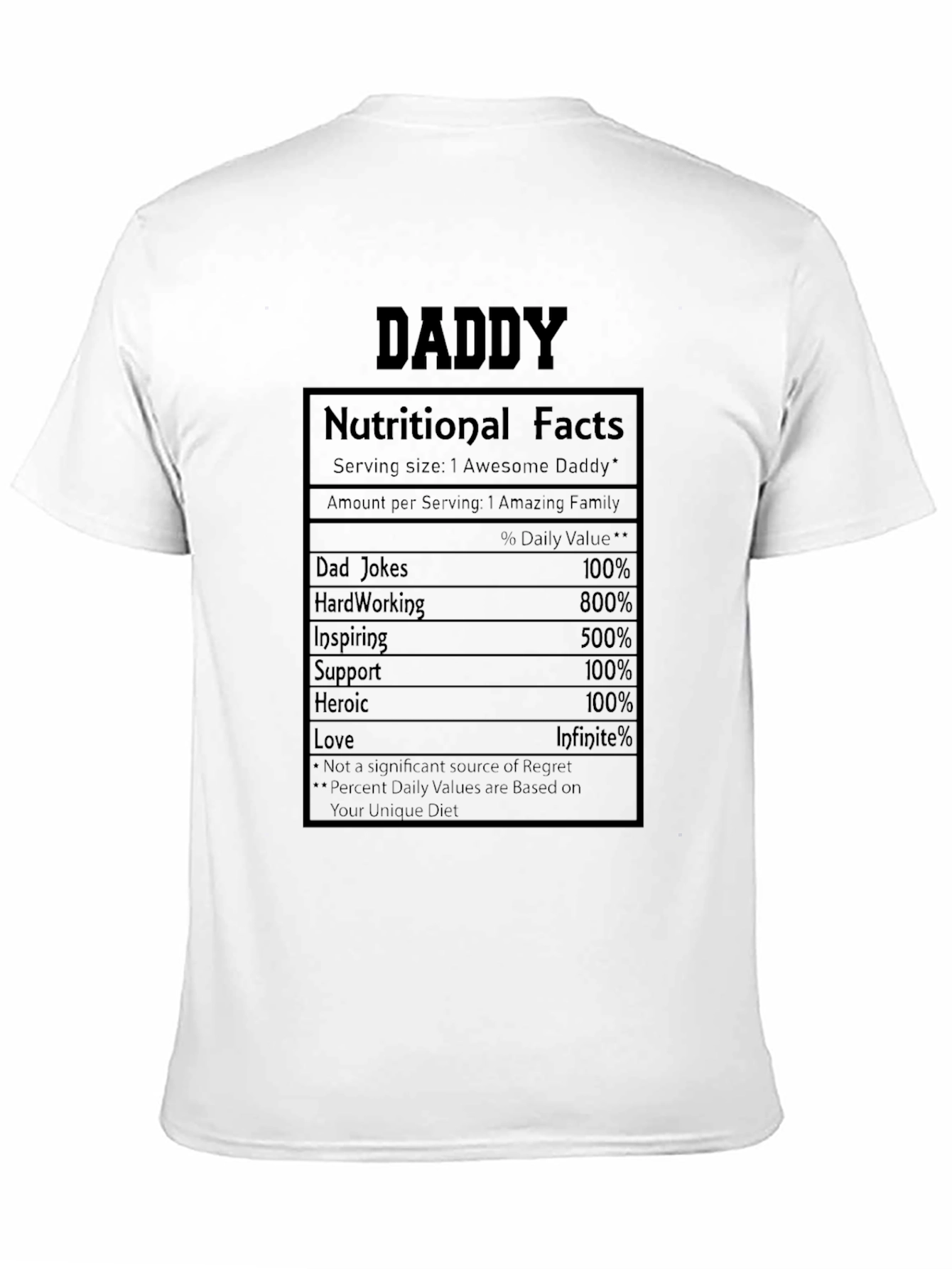 Daddy Nutritional Facts Graphic Tee