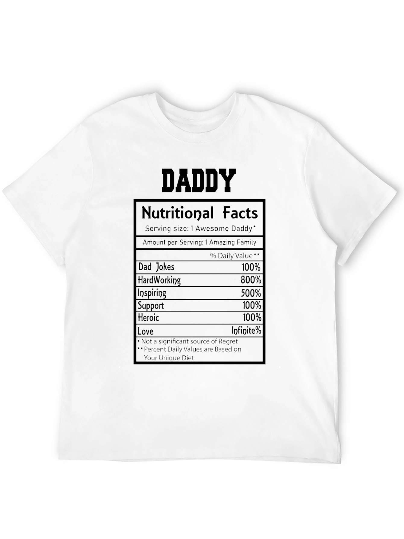 Daddy Nutritional Facts Graphic Tee