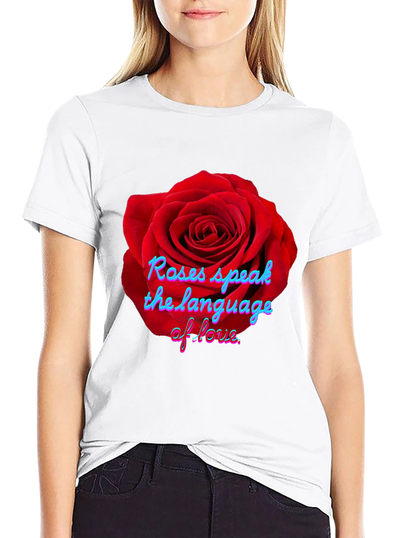 Roses Speak Black T-Shirt