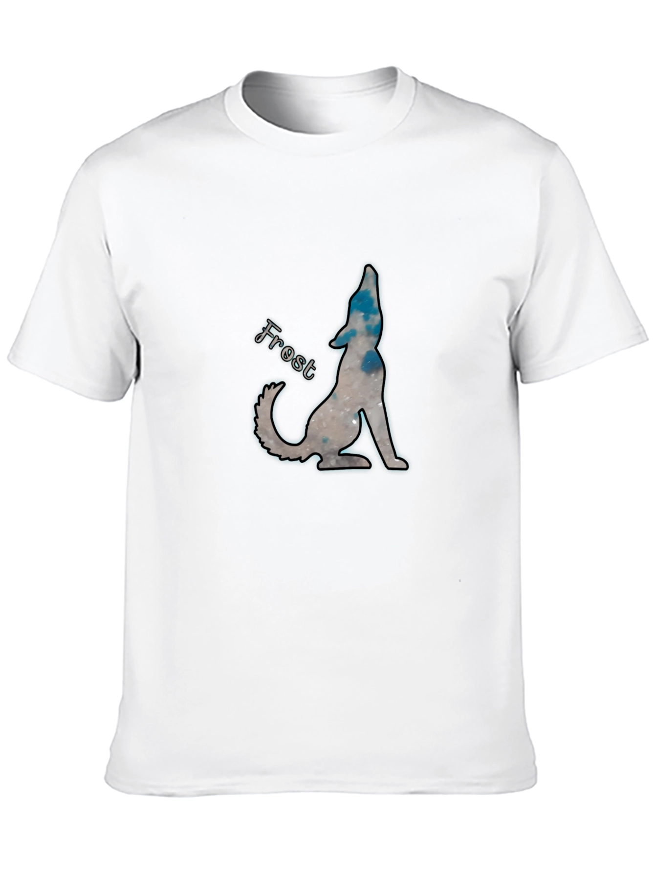 Frost Wolf Graphic Tee - Black Cotton Blend