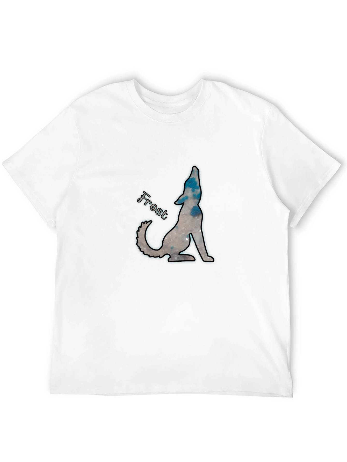 Frost Wolf Graphic Tee - Black Cotton Blend