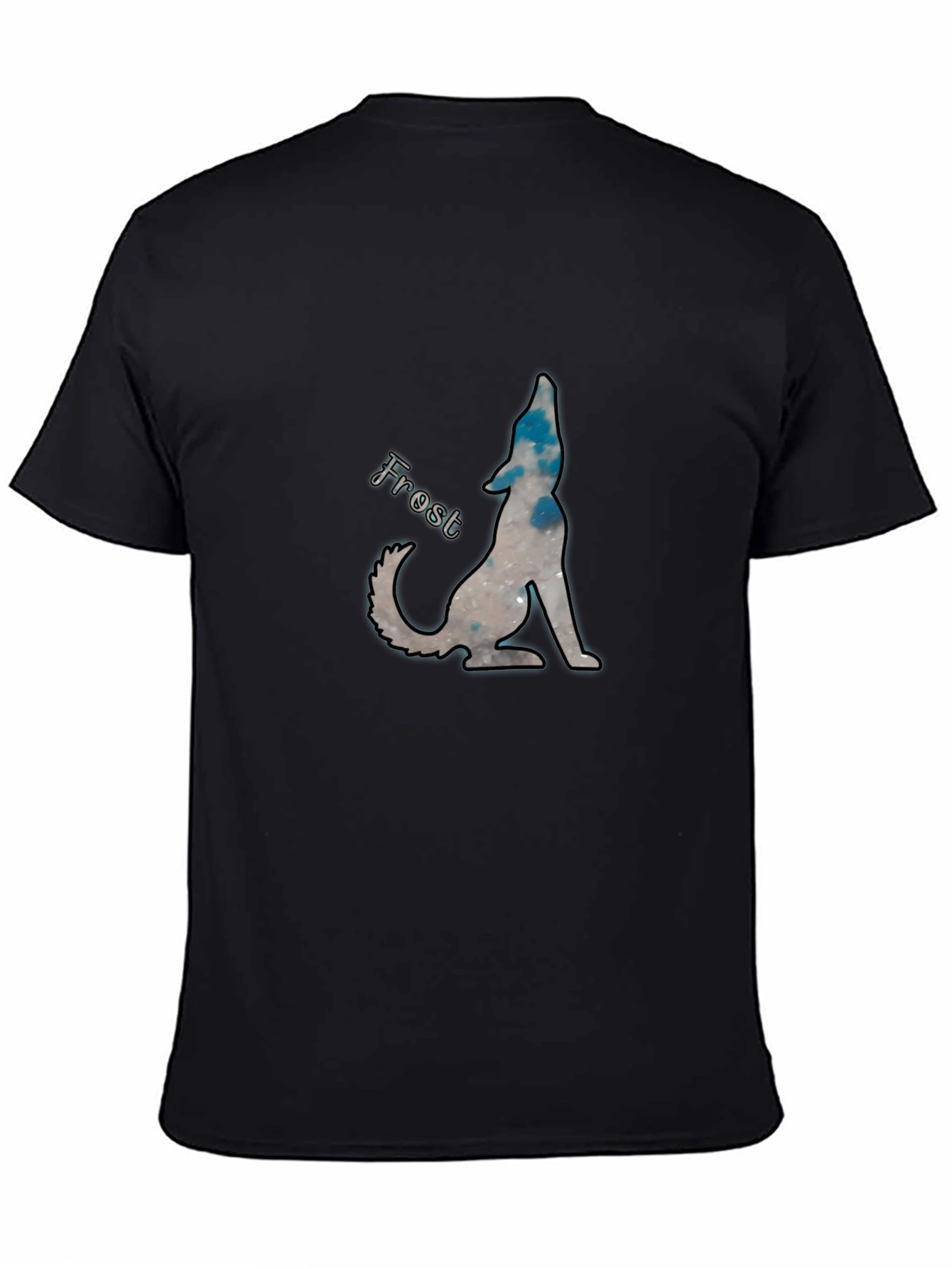 Frost Wolf Graphic Tee - Black Cotton Blend