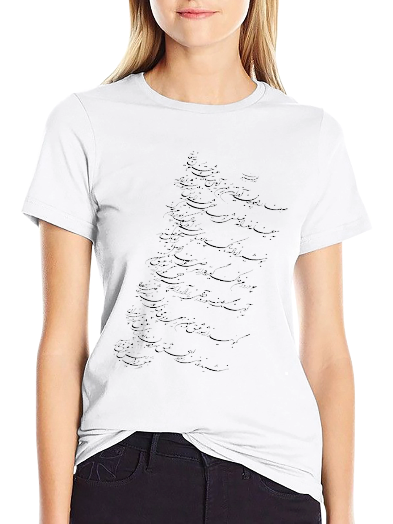 Abstract Calligraphy Black T-Shirt
