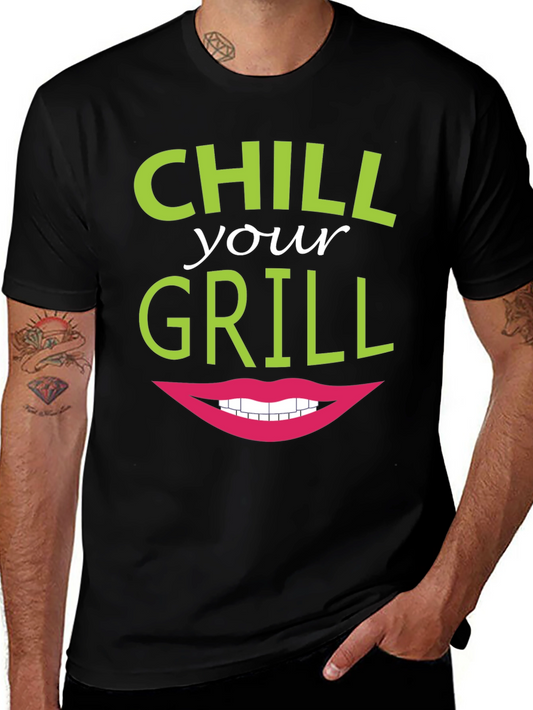 Chill Your Grill Funny Graphic T-Shirt