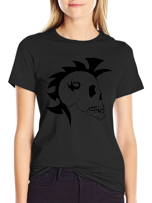 Skull Mohawk Graphic Tee - Black T-Shirt
