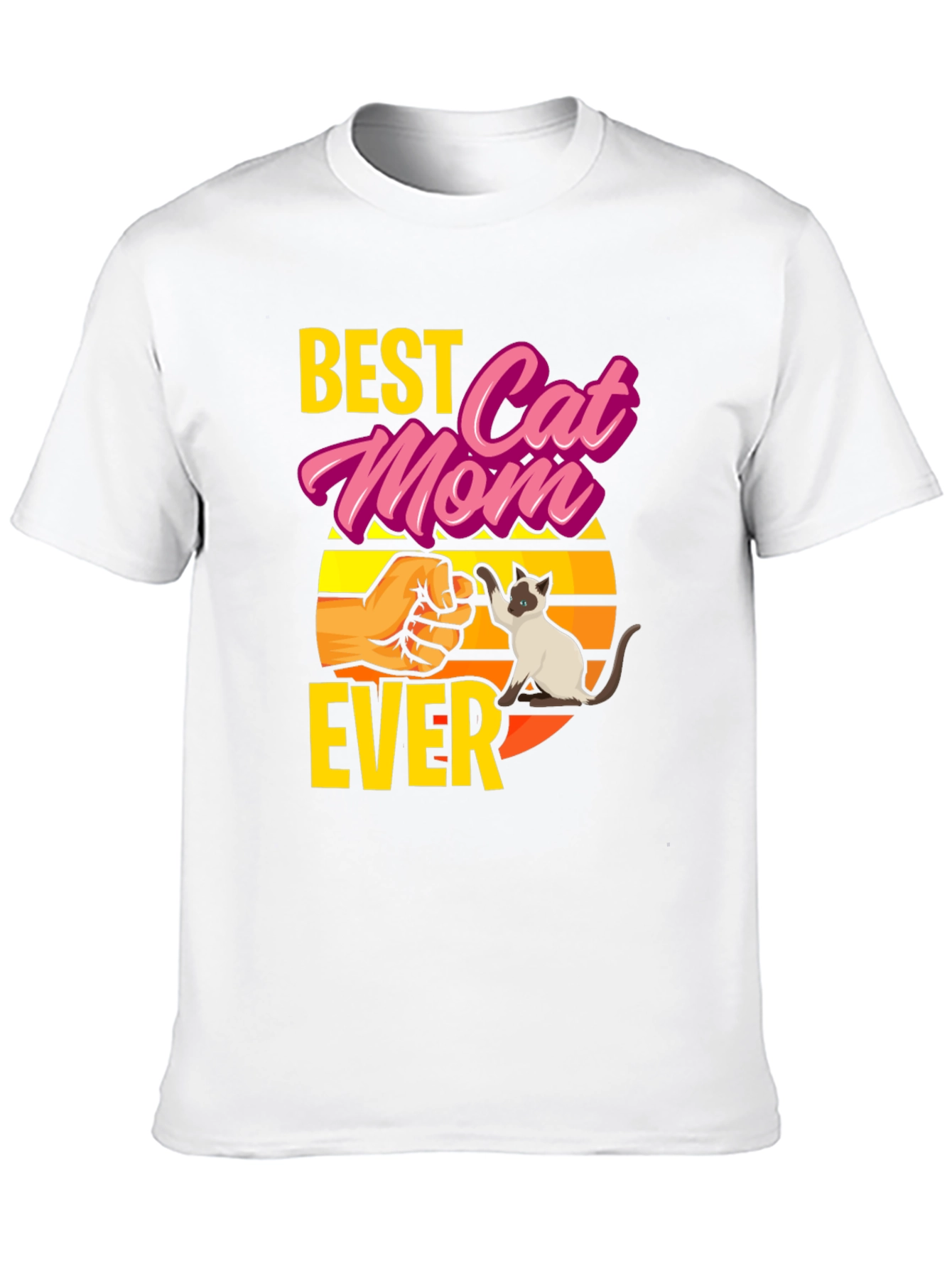 Best Cat Mom Ever Graphic T-Shirt - Novelty Gift