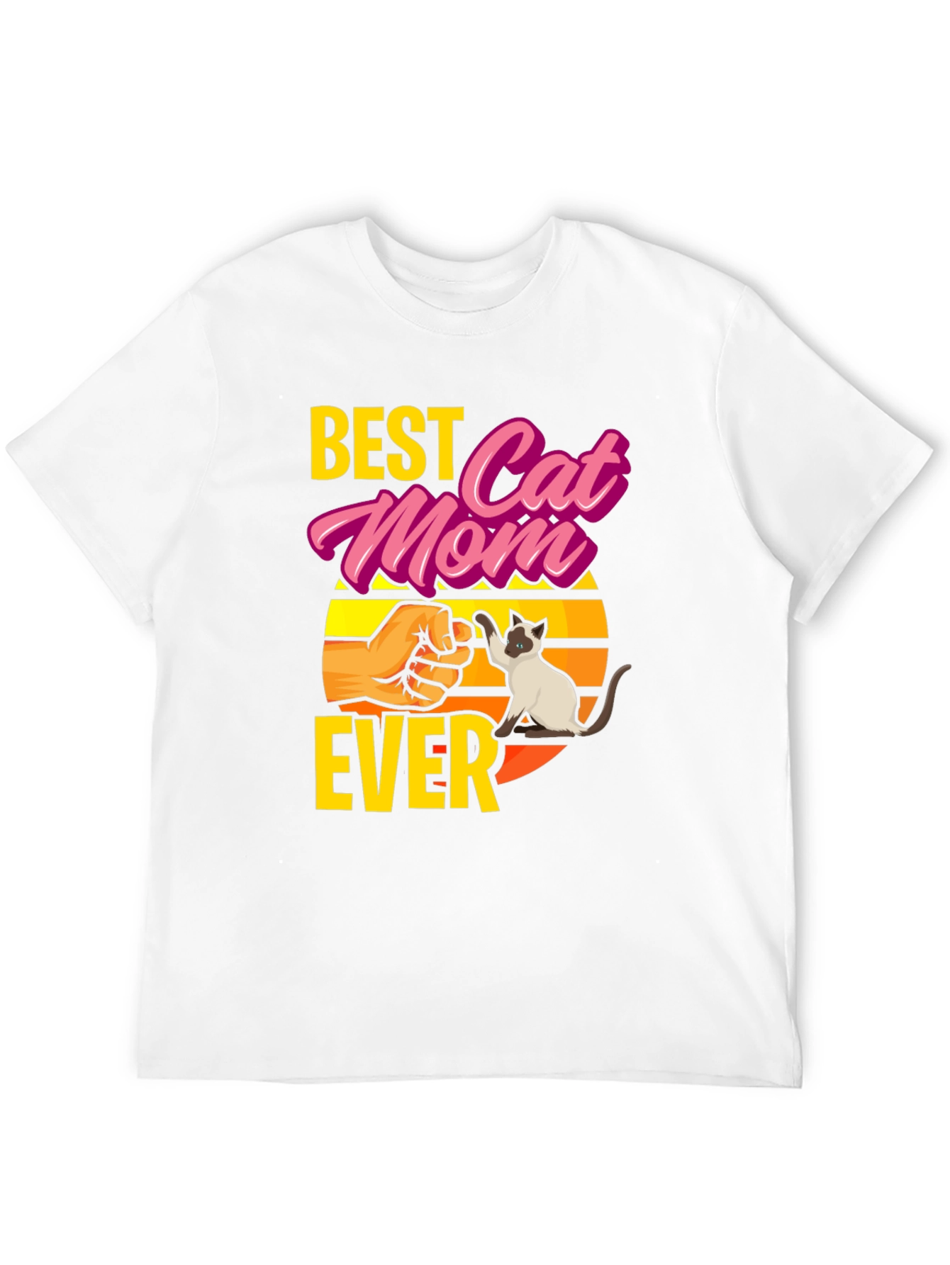 Best Cat Mom Ever Graphic T-Shirt - Novelty Gift