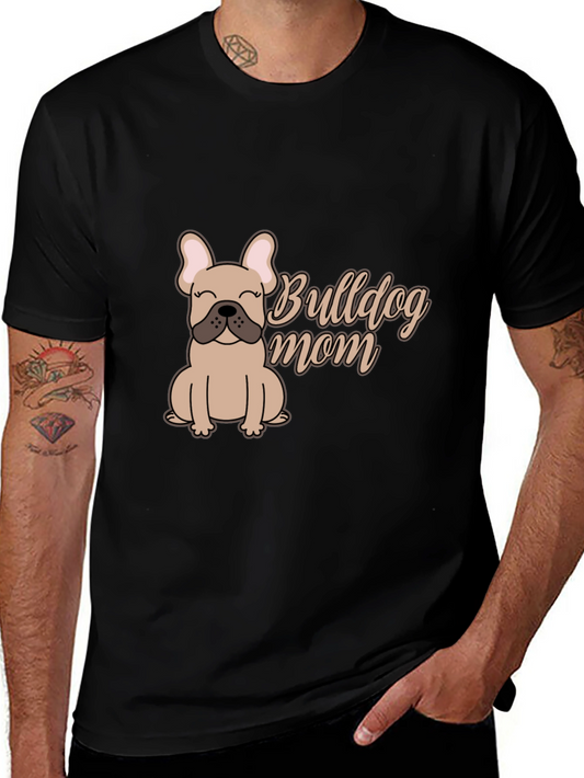Bulldog Mom Graphic Tee - Soft Cotton Blend