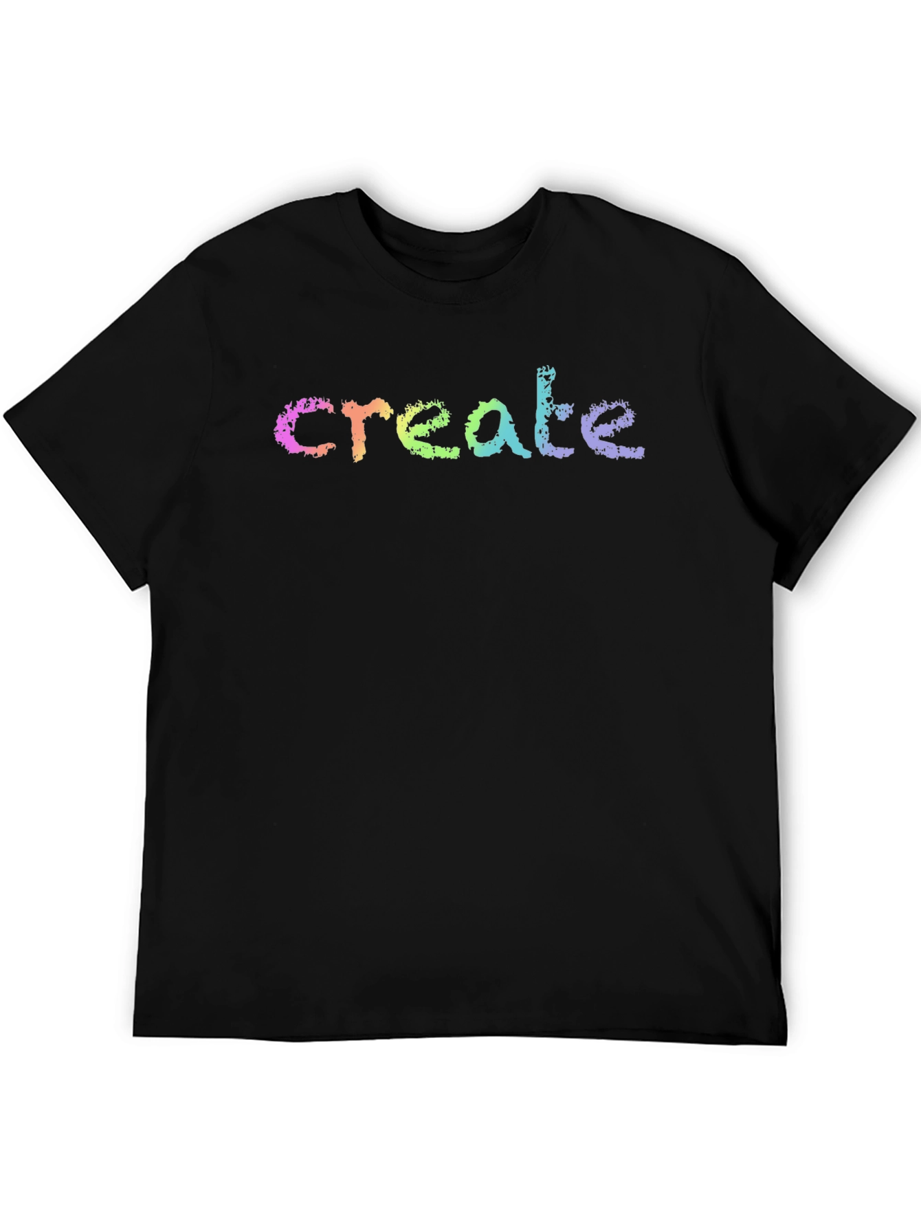 Create Rainbow T-Shirt - Black Cotton Tee