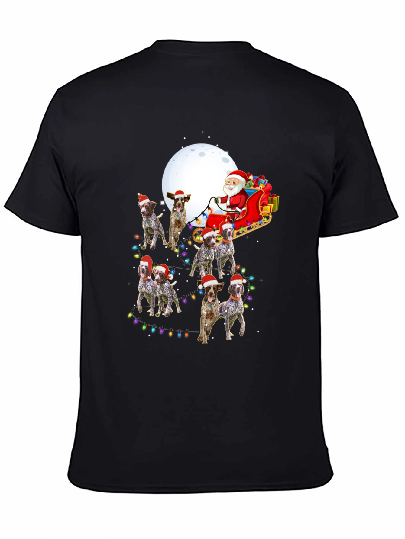 Dog Breed Christmas Santa Sleigh Unisex T-Shirt
